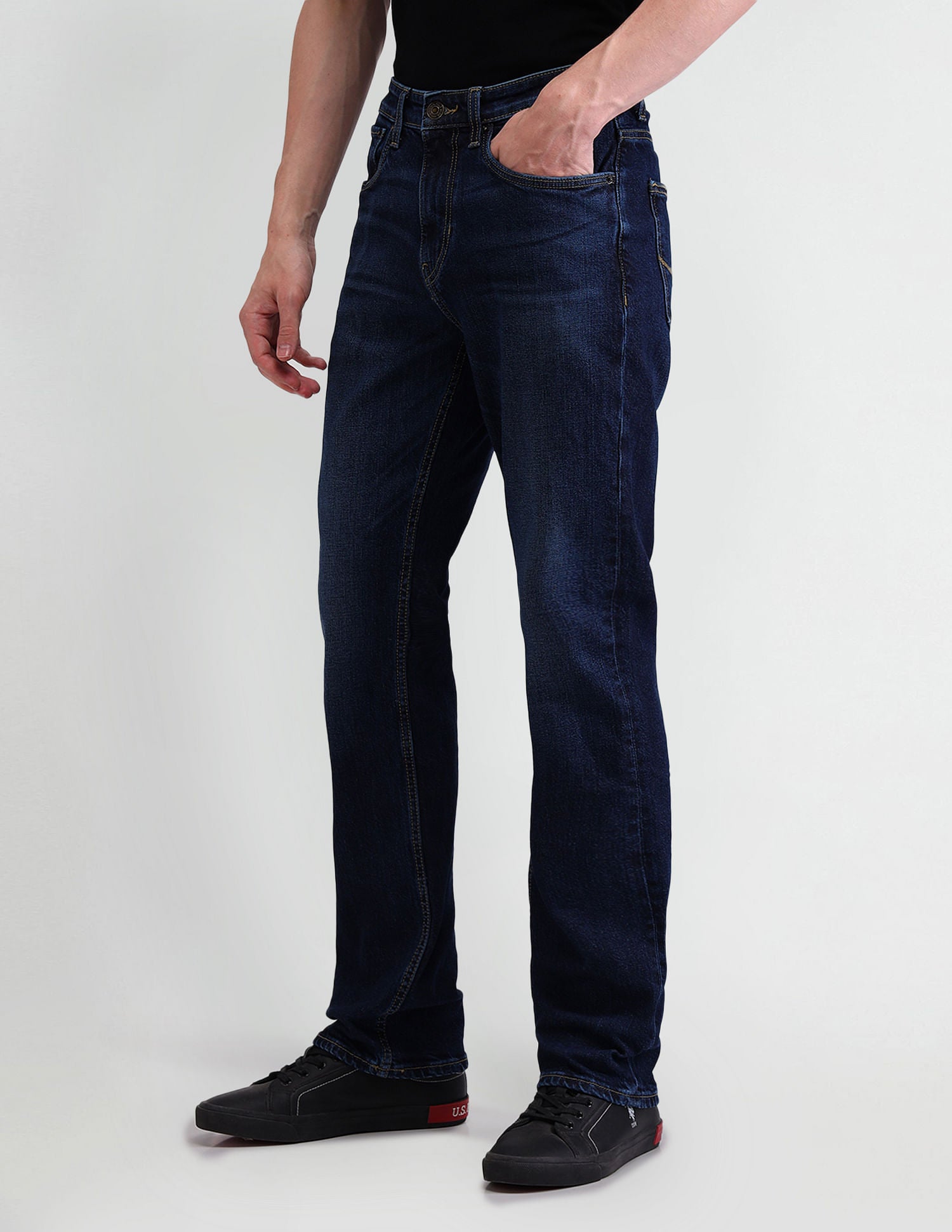 Harold Slim Straight Blue Jeans Blue - U.S. POLO ASSN. | Large