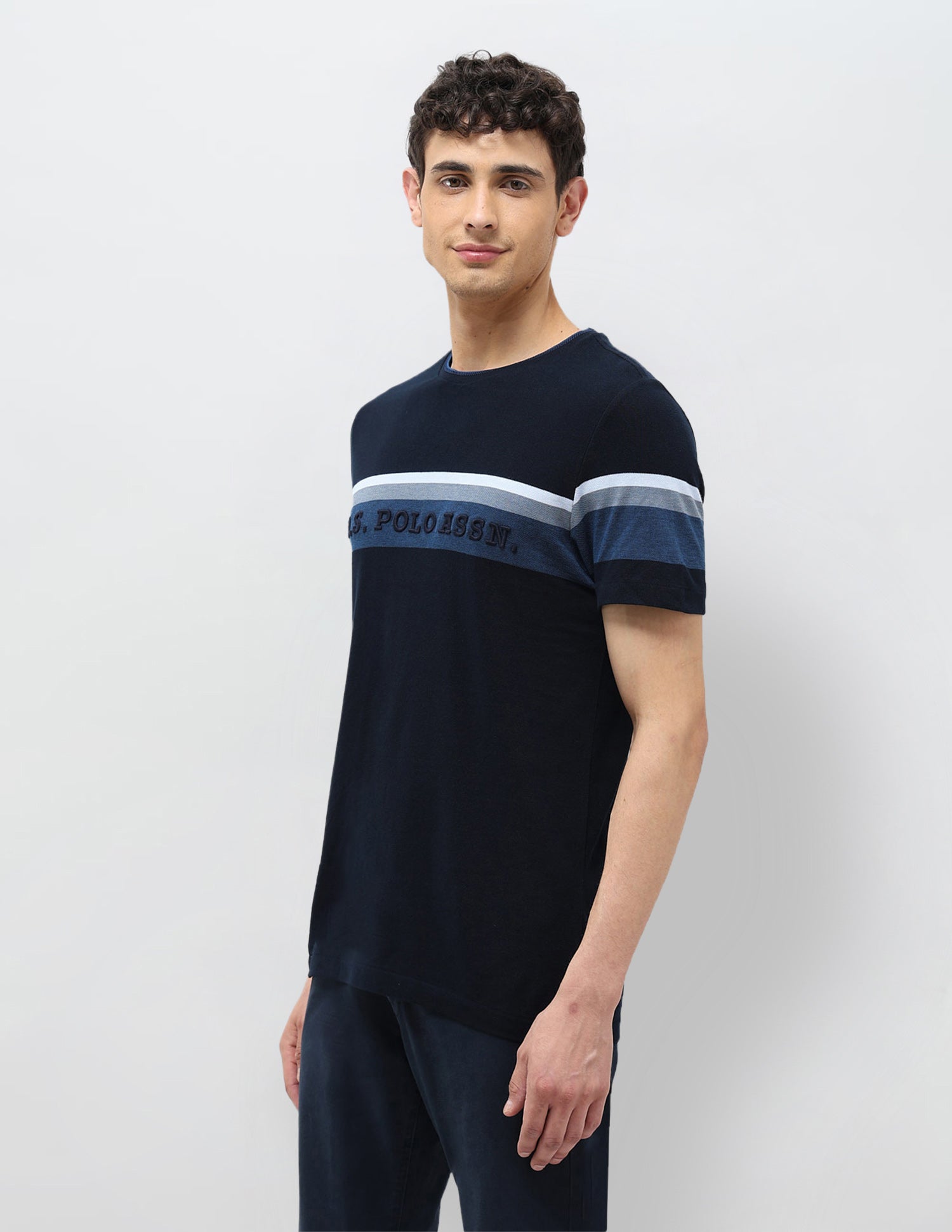 Horizontal Striped Slim Fit T-shirt Navy - U.S. POLO ASSN. | Large