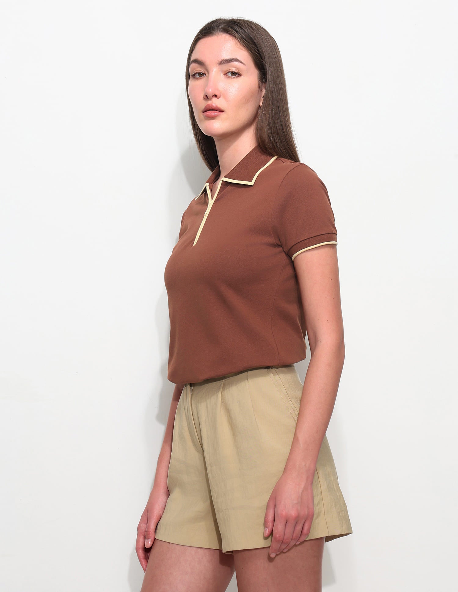 Regular Fit Solid Polo Shirt Brown - U.S. Polo Assn. India | Large