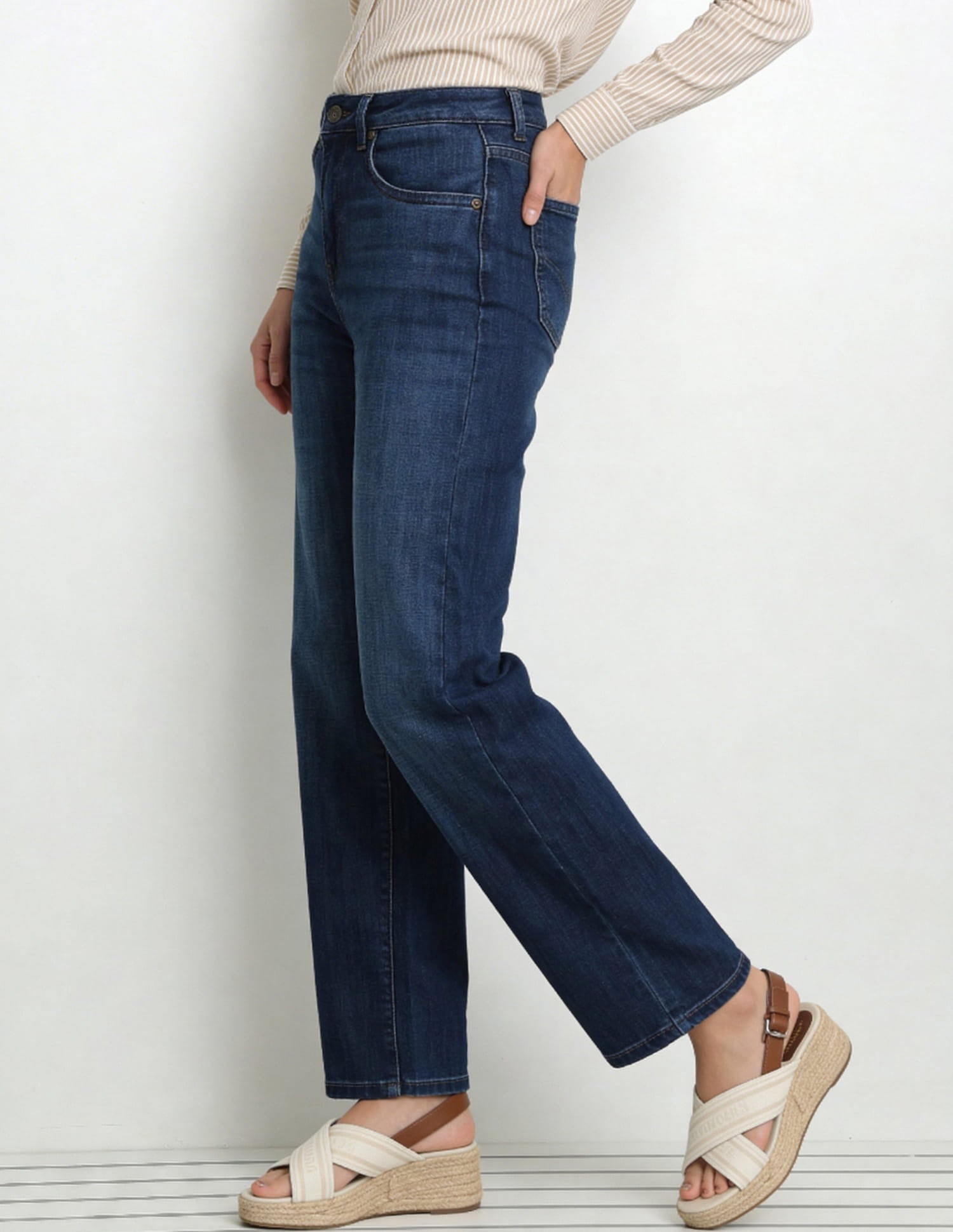 High Rise Straight Fit Jeans Blue - U.S. Polo Assn. India | Large