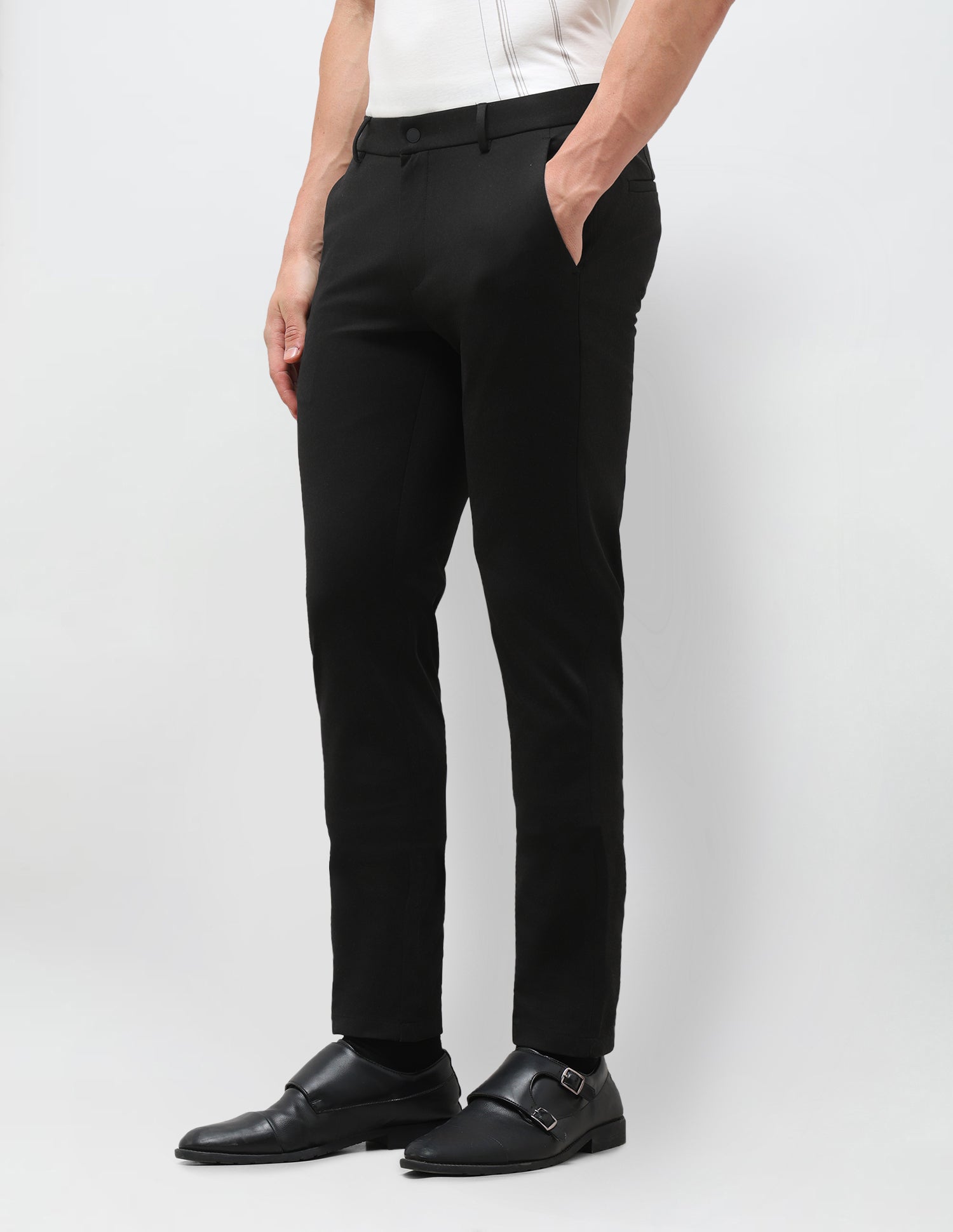 Knitted Austin Slim Fit Trousers Black - U.S. Polo Assn. India | Large