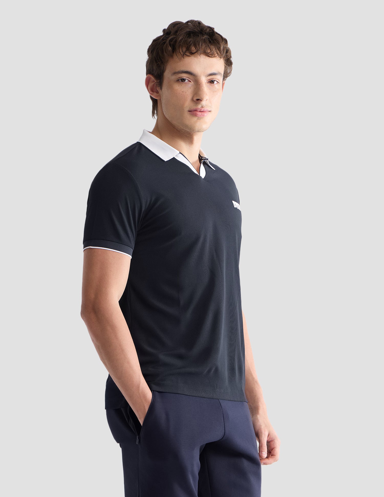 Solid Slim Fit Active Polo Shirt Navy - U.S. Polo Assn. India | Large