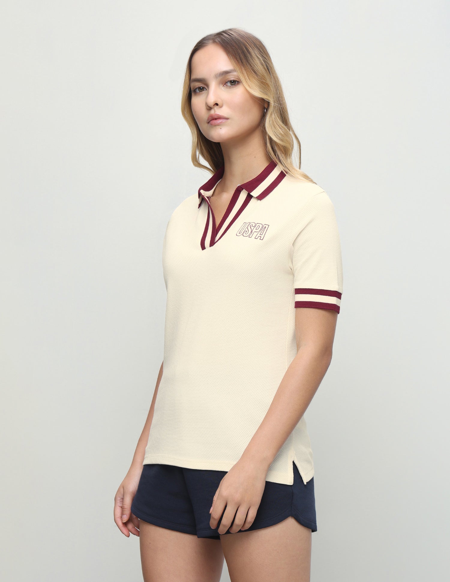 Solid Regular Fit Polo Shirt Off-White - U.S. Polo Assn. India | Large