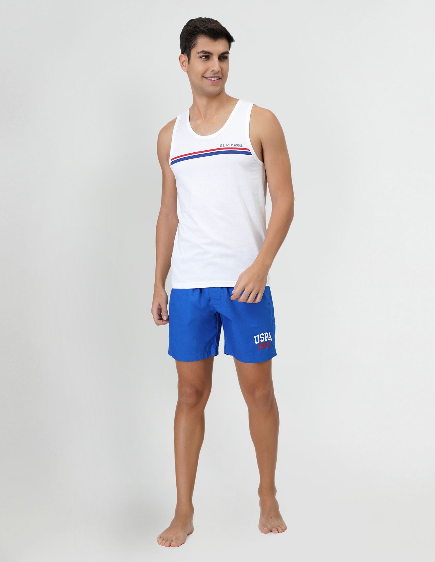 Brand Print Cotton IYAA Boxers - Pack Of 1 Blue - U.S. POLO ASSN. | Large