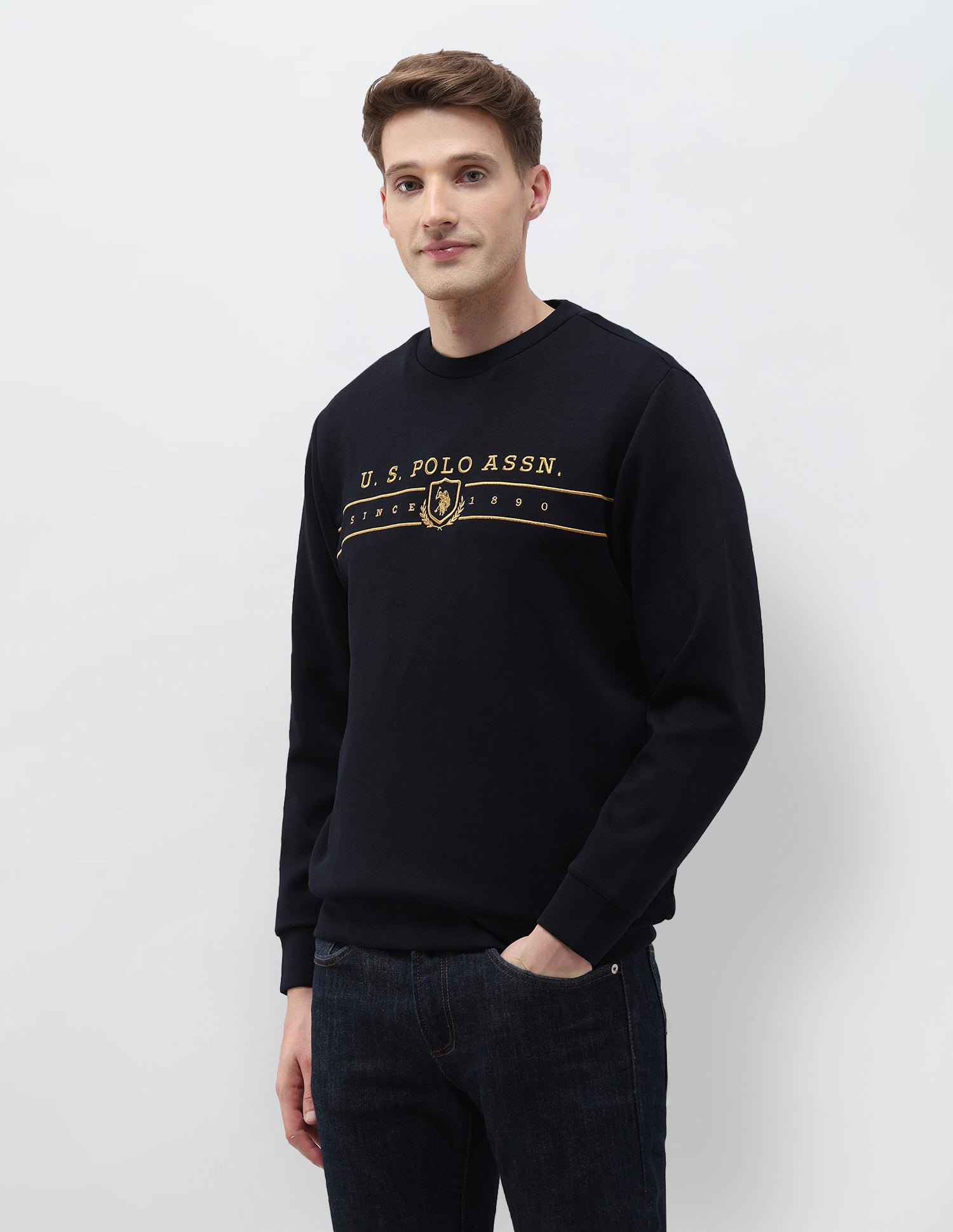 Brand Embroidered Regular Fit Sweatshirt Navy - U.S. POLO ASSN. | Large