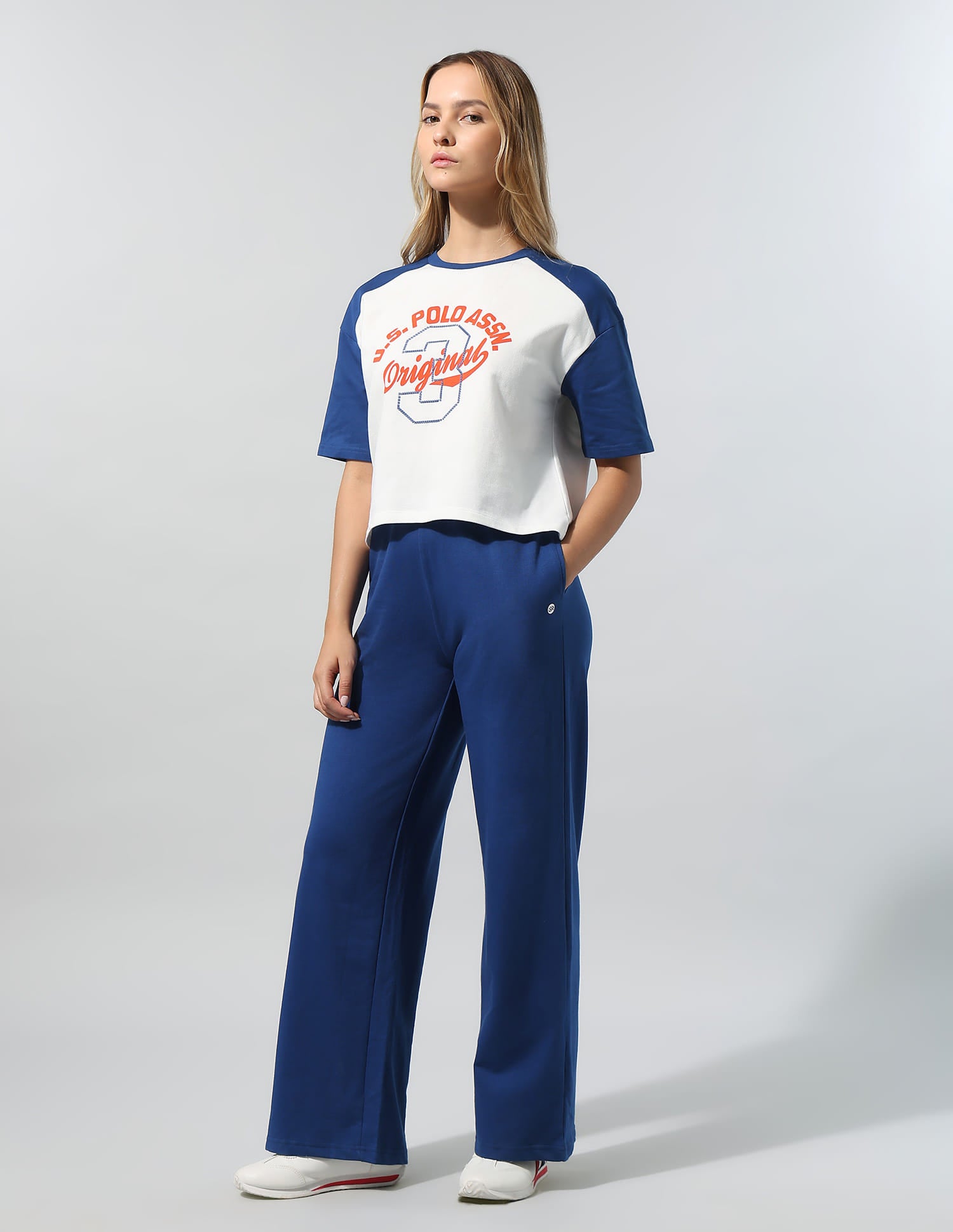 Relaxed T-Shirt With Wide Leg Pants Blue - U.S. Polo Assn. India | Large