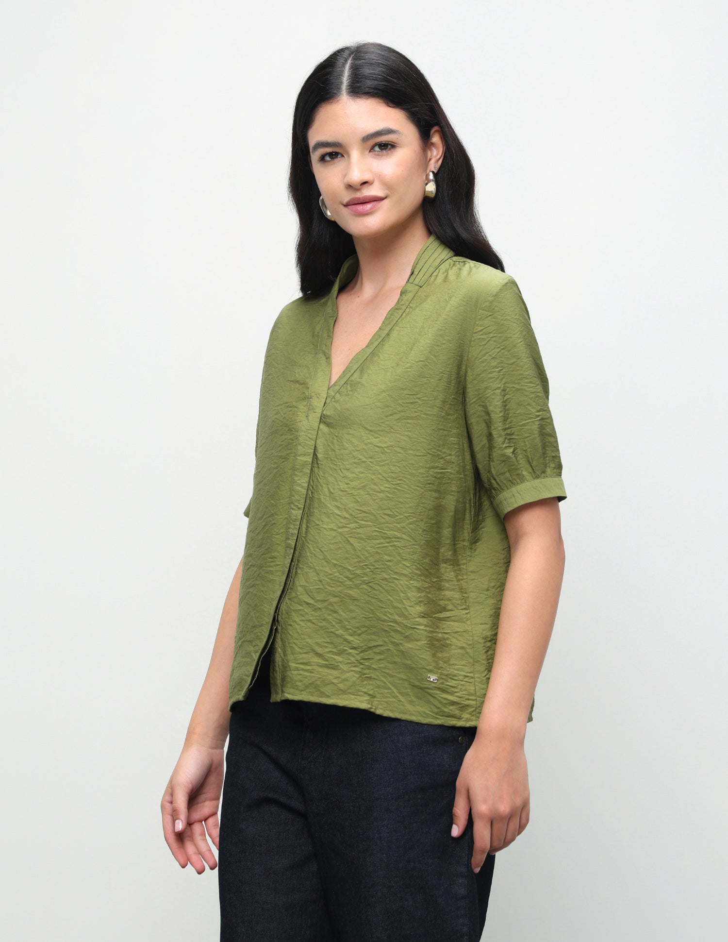 Solid Regular Fit Top Olive - U.S. Polo Assn. India | Large