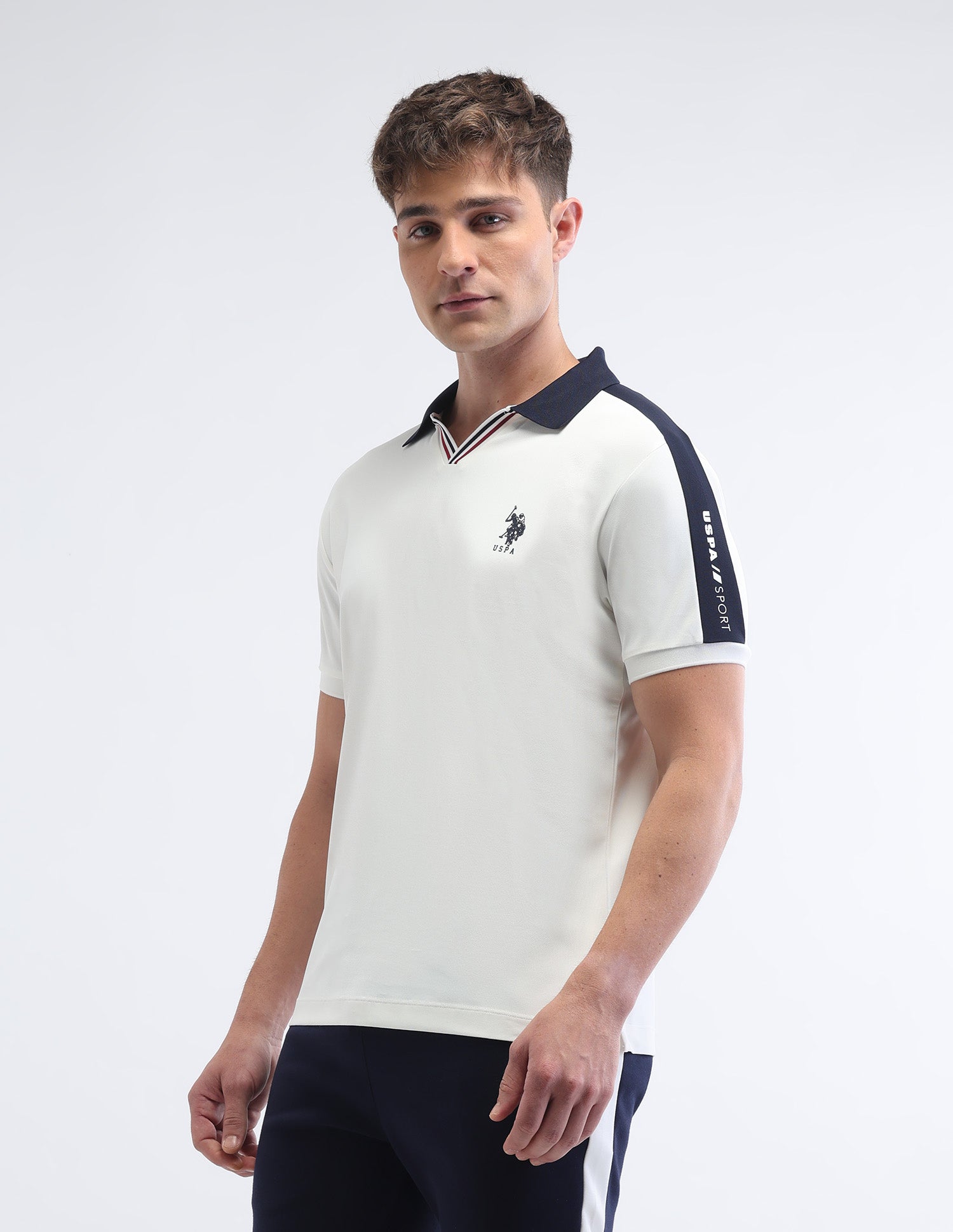 Solid Slim Fit Polo Shirt White - U.S. Polo Assn. India | Large