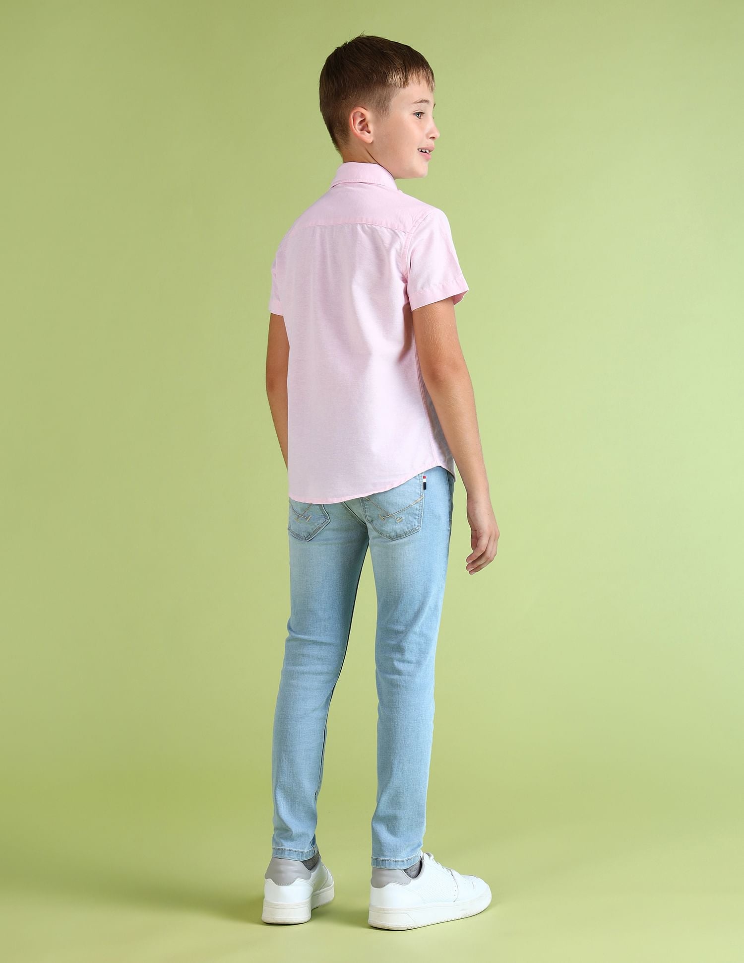 Boys Solid Regular Fit Shirt Light Pink - U.S. POLO ASSN. | Large