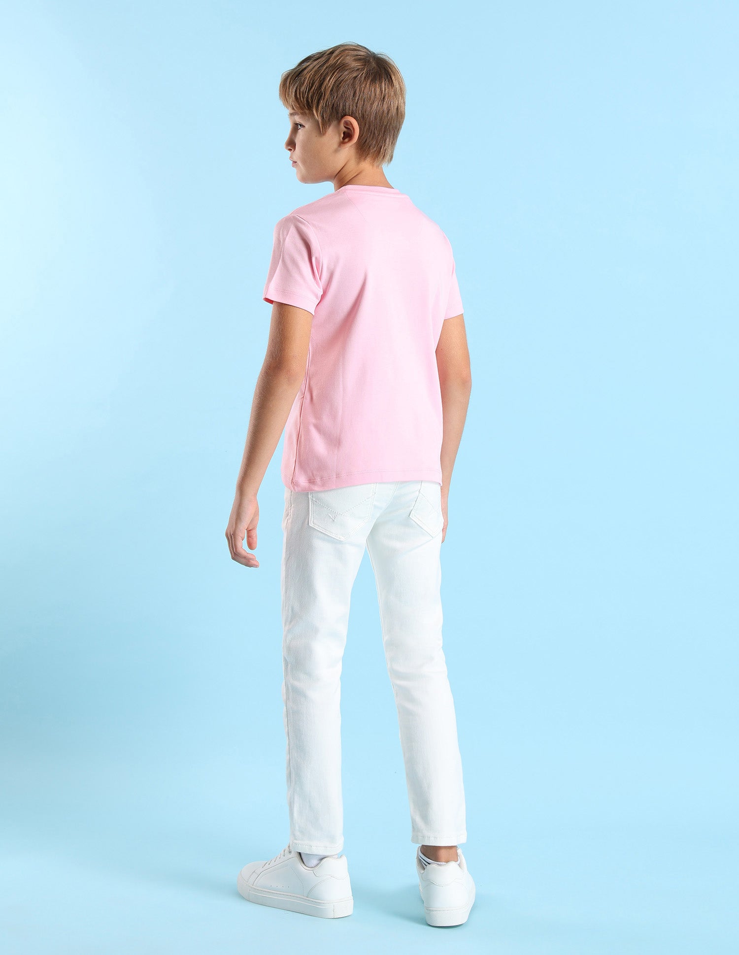 Boys Brand Printed Regular Fit T-Shirt Light Pink - U.S. POLO ASSN. | Large