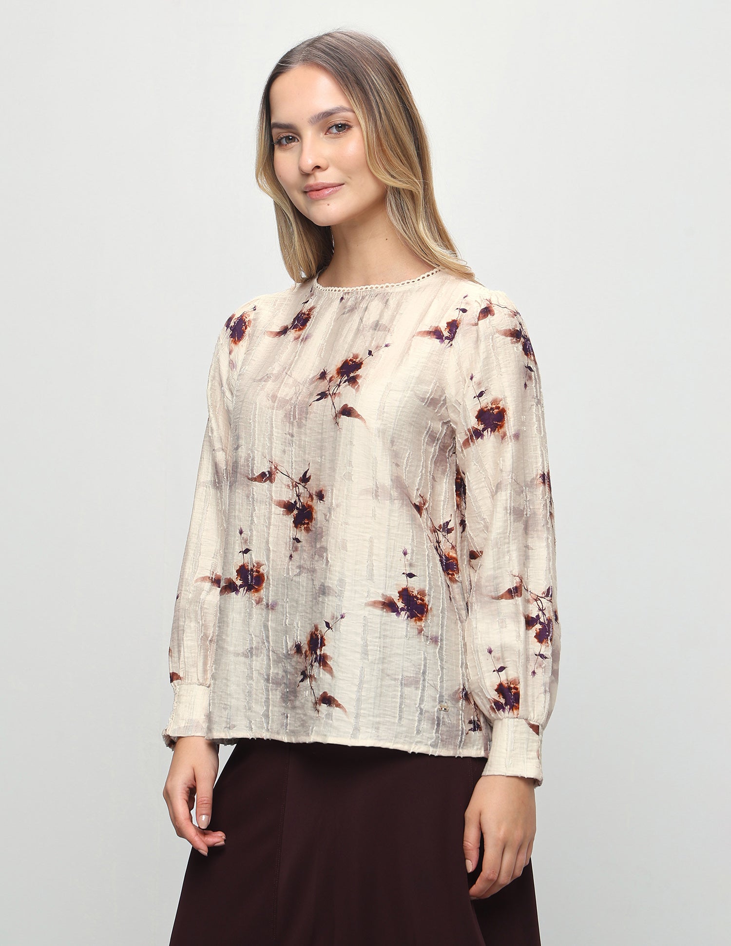 Floral Printed Regular Fit Top Beige - U.S. Polo Assn. India | Large