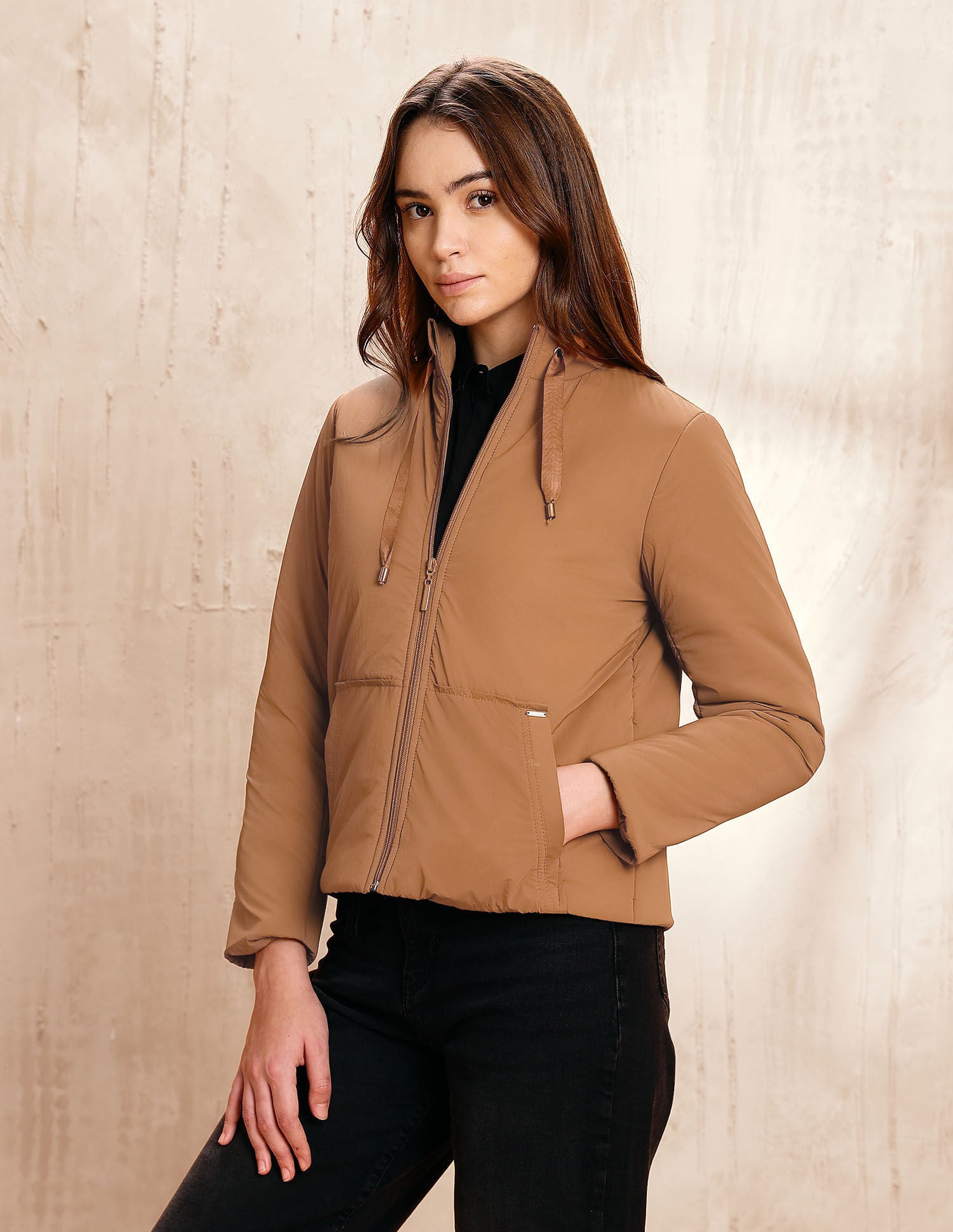 Solid Regular Fit Puffer Jacket Bronze - U.S. POLO ASSN. | Large