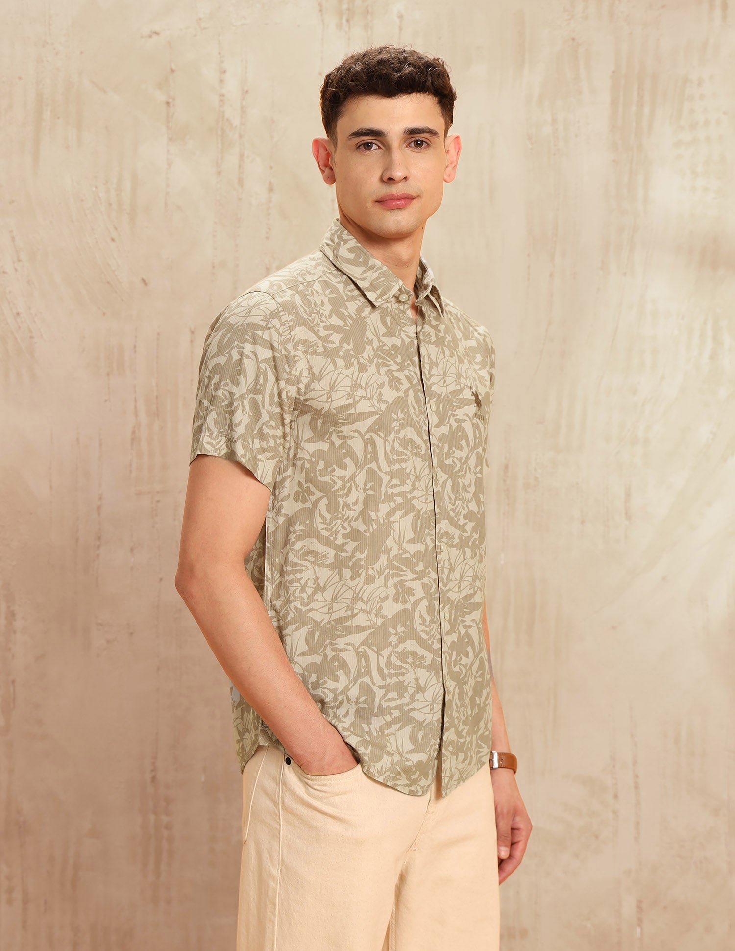 Slim Fit Legend Of Horseshoe Shirt Khaki - U.S. POLO ASSN. | Large