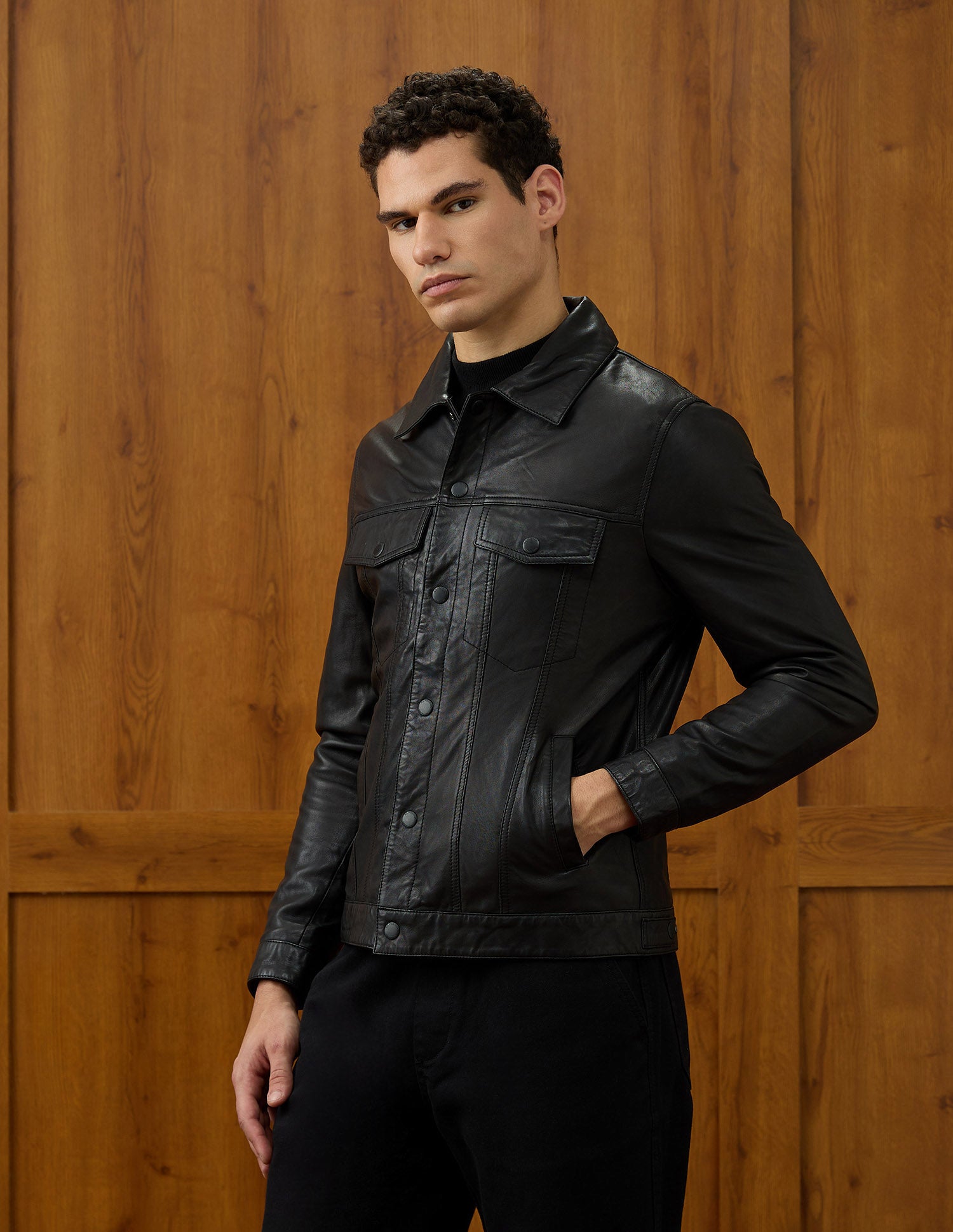 Equestrian Aisle Theater Leather Jacket Black - U.S. POLO ASSN. | Large