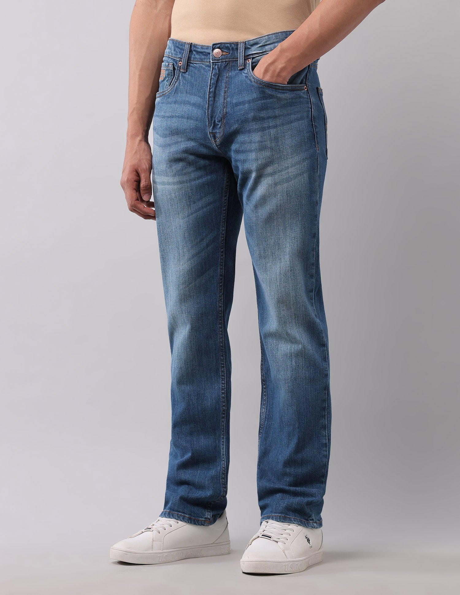 Harold Slim Straight Fit Blue Jeans Blue - U.S. POLO ASSN. | Large