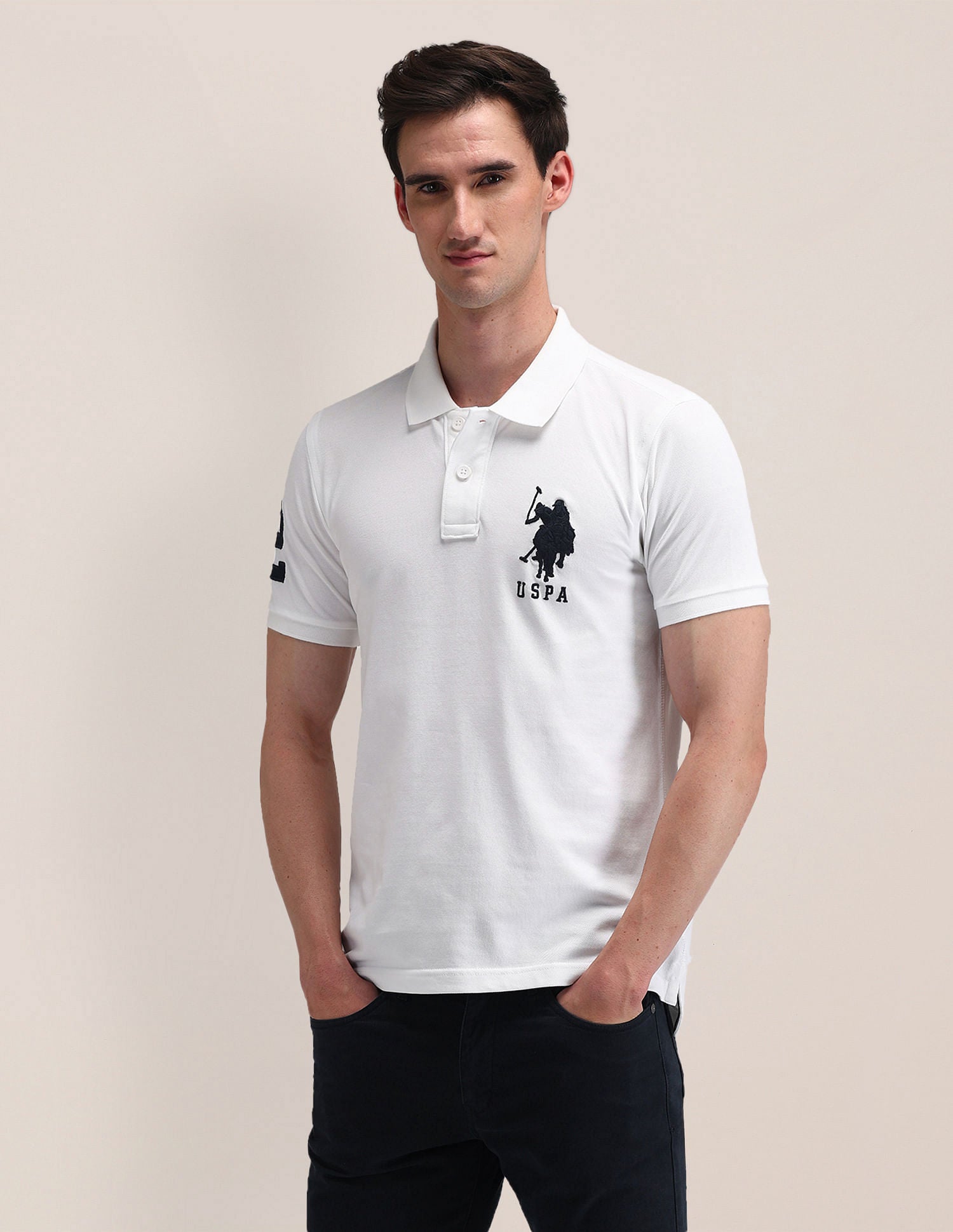 Solid Slim Fit Polo Shirt White - U.S. POLO ASSN. | Large