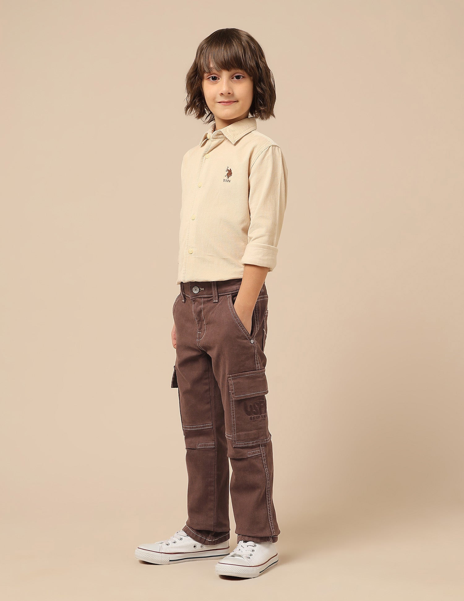 Boys Relaxed Fit Mid Rise Jeans Choco - U.S. POLO ASSN. | Large