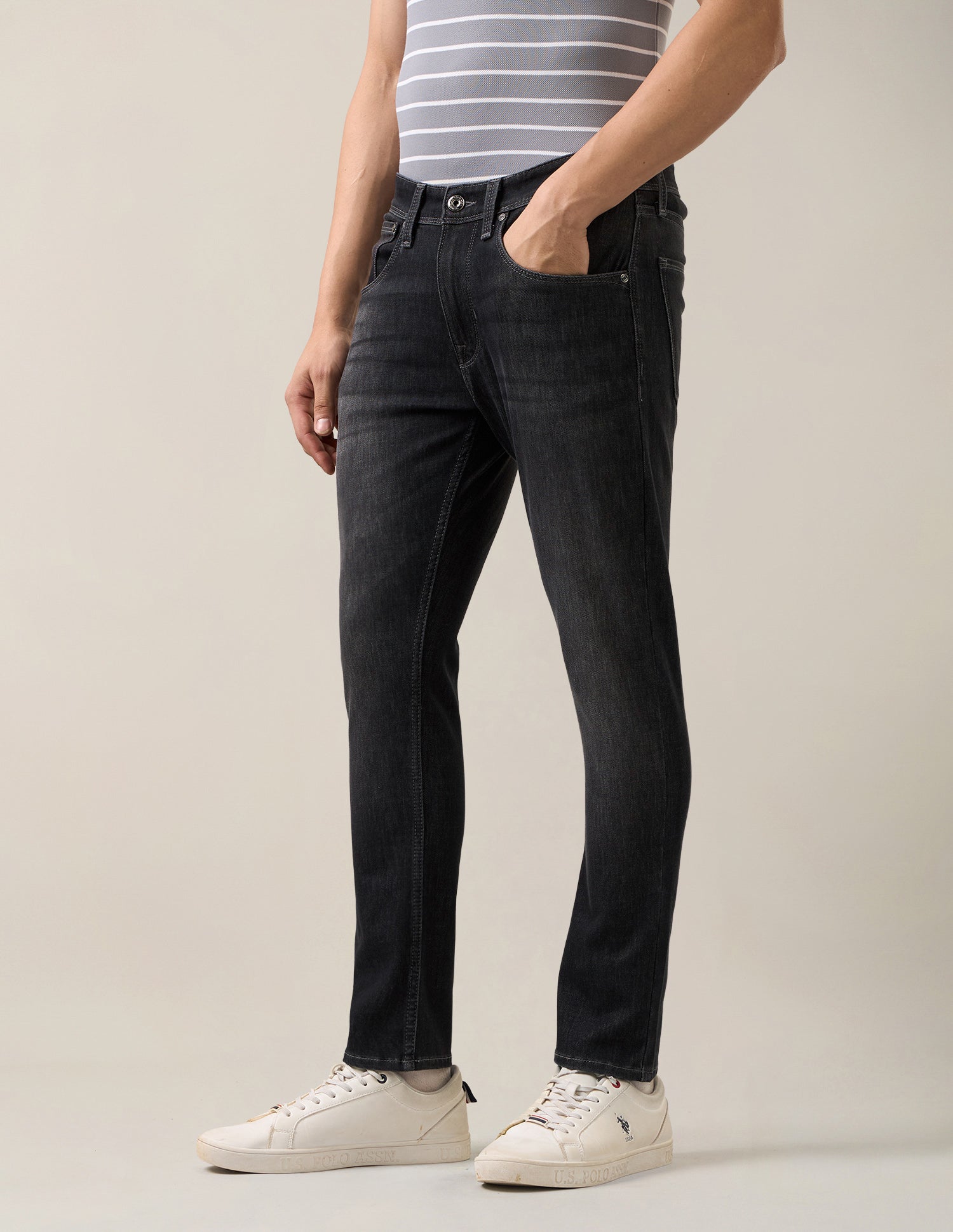 Henry Tapered Fit Black Jeans Black - U.S. Polo Assn. India | Large
