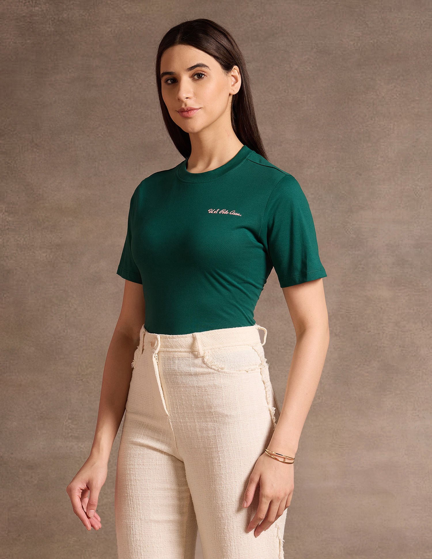 Boxy Fit Crest Print T-Shirt Dark Green - U.S. Polo Assn. India | Large