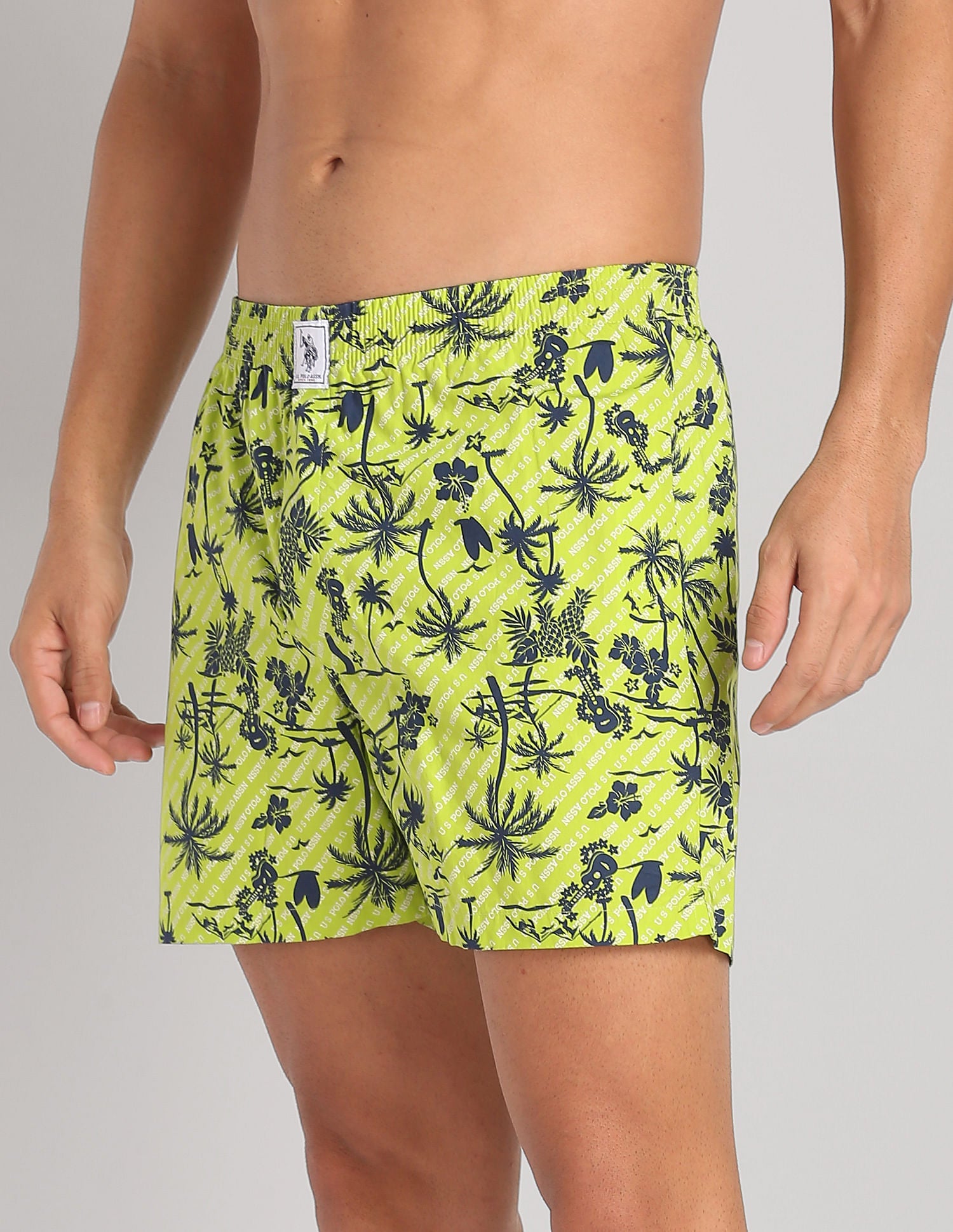 Back Pocket All Over Print IYAC Boxers - Pack Of 1 Green - U.S. POLO ASSN. | Large