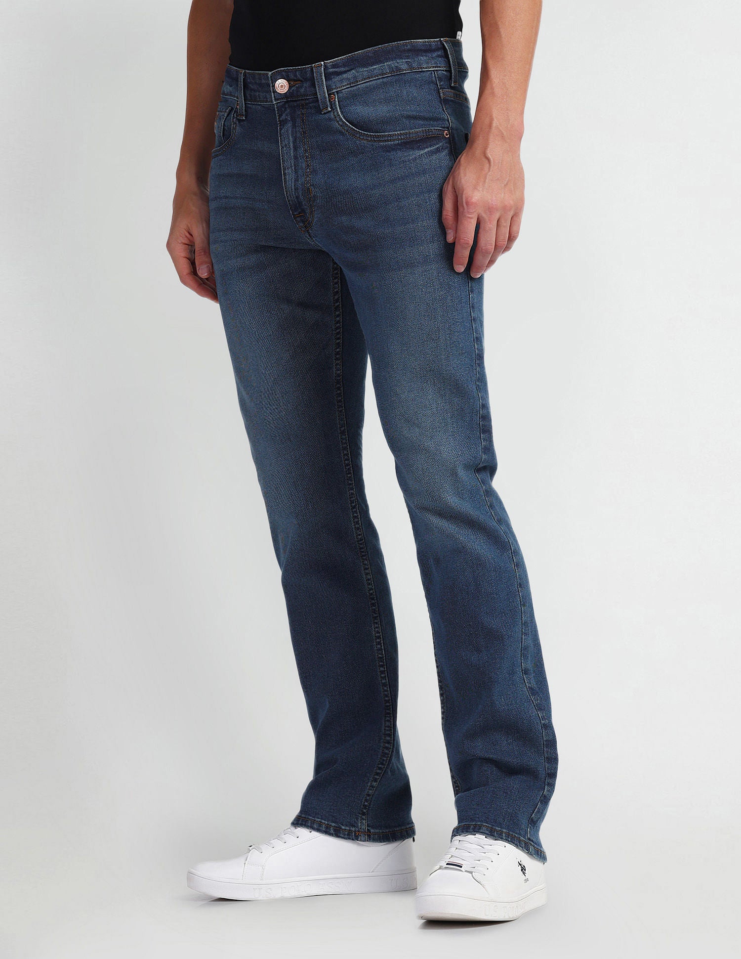 Harold Slim Straight Fit Blue Jeans Blue - U.S. Polo Assn. India | Large