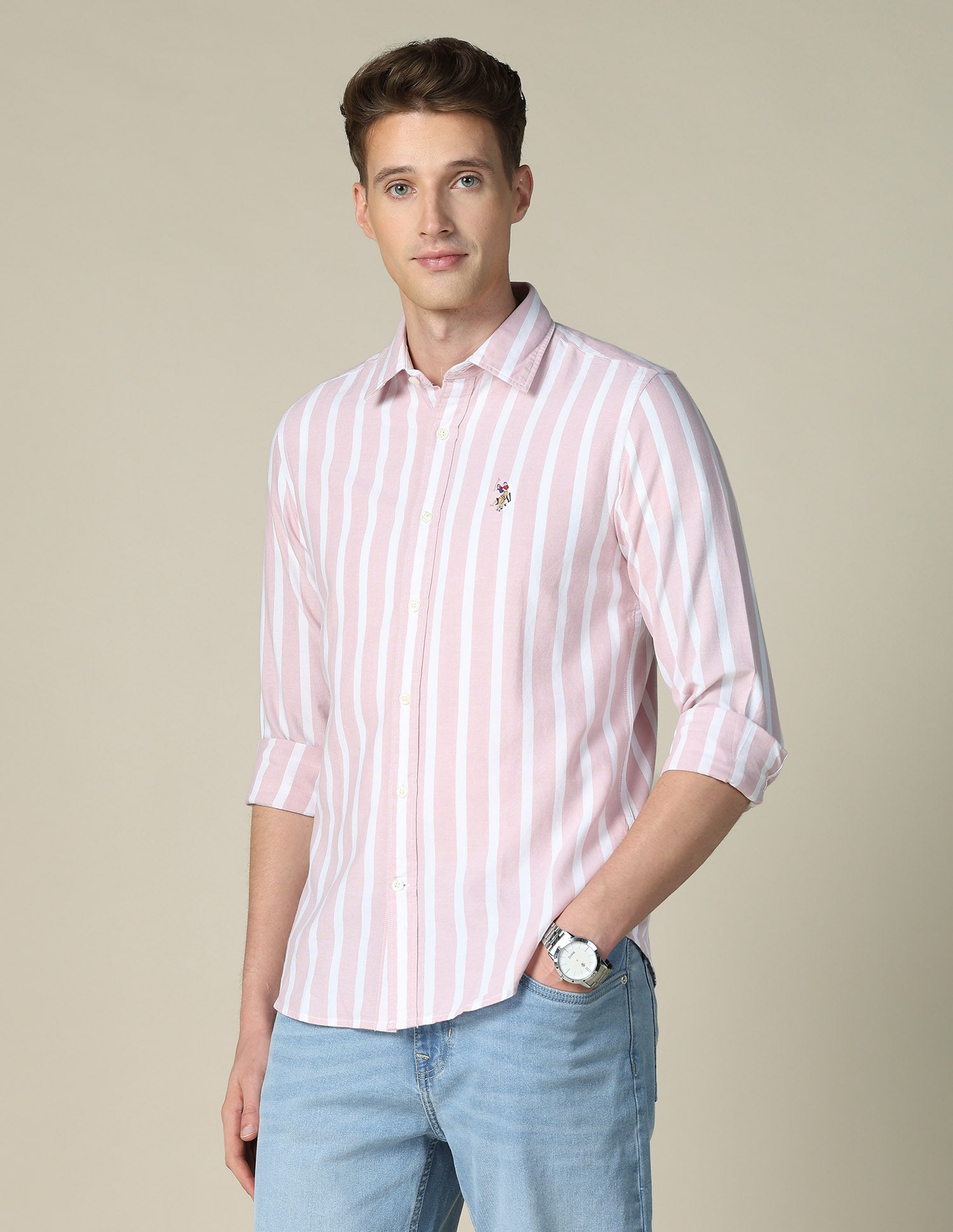 Tailored Fit Oxford Shirt Pink - U.S. POLO ASSN. | Large