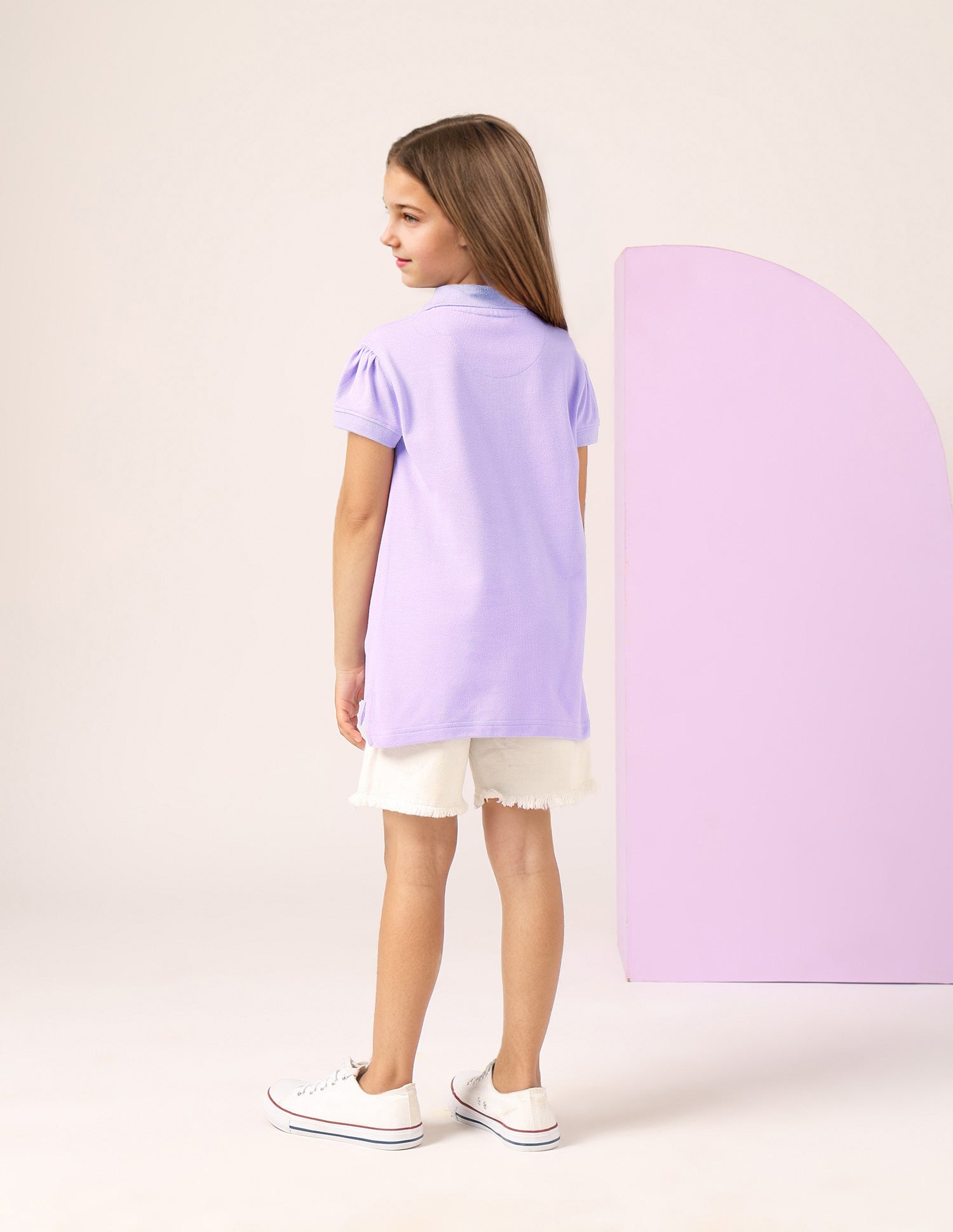 Girls Solid Polo Shirt Lavender - U.S. POLO ASSN. | Large