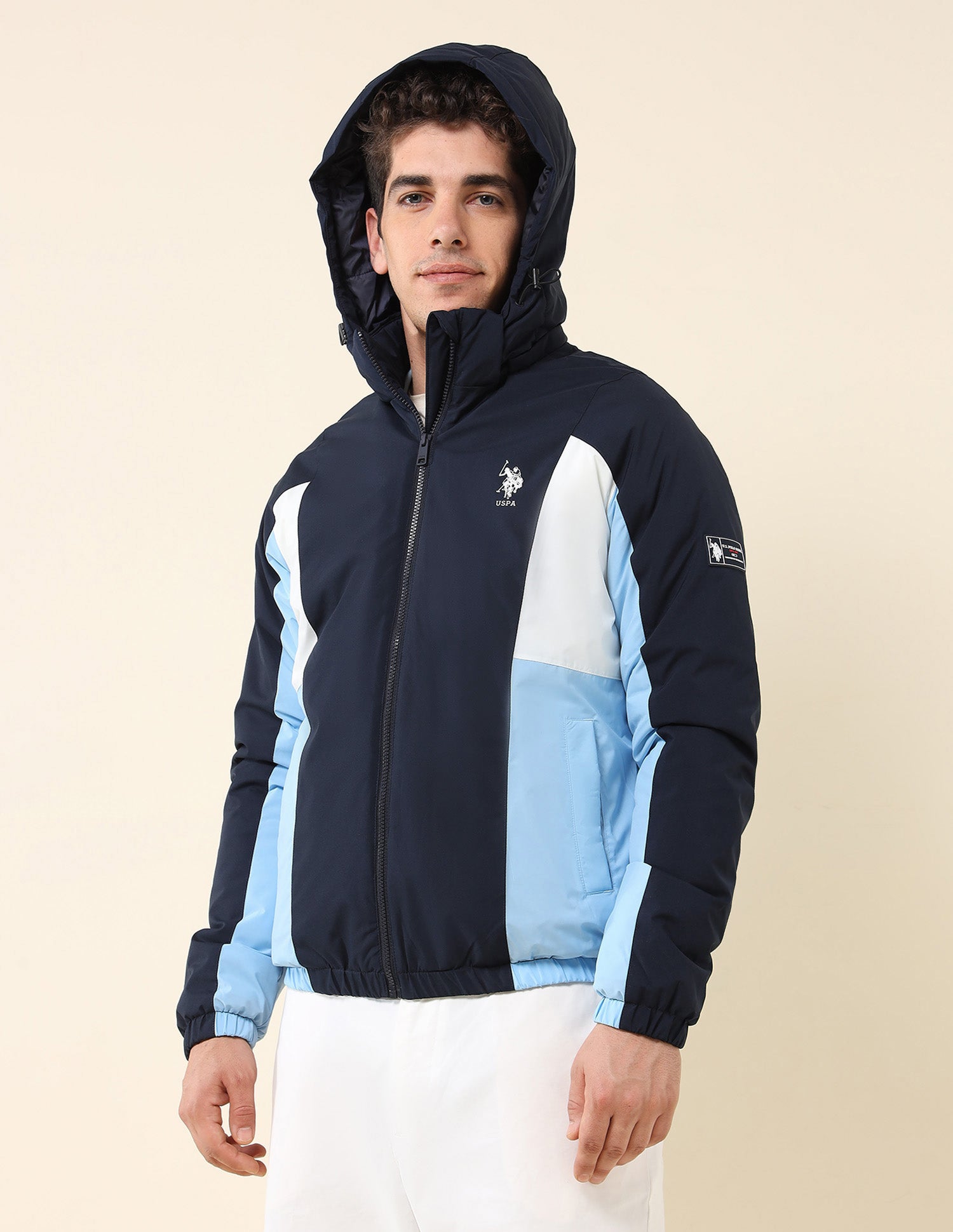 High Neck Regular Fit Jacket Navy - U.S. Polo Assn. India | Large