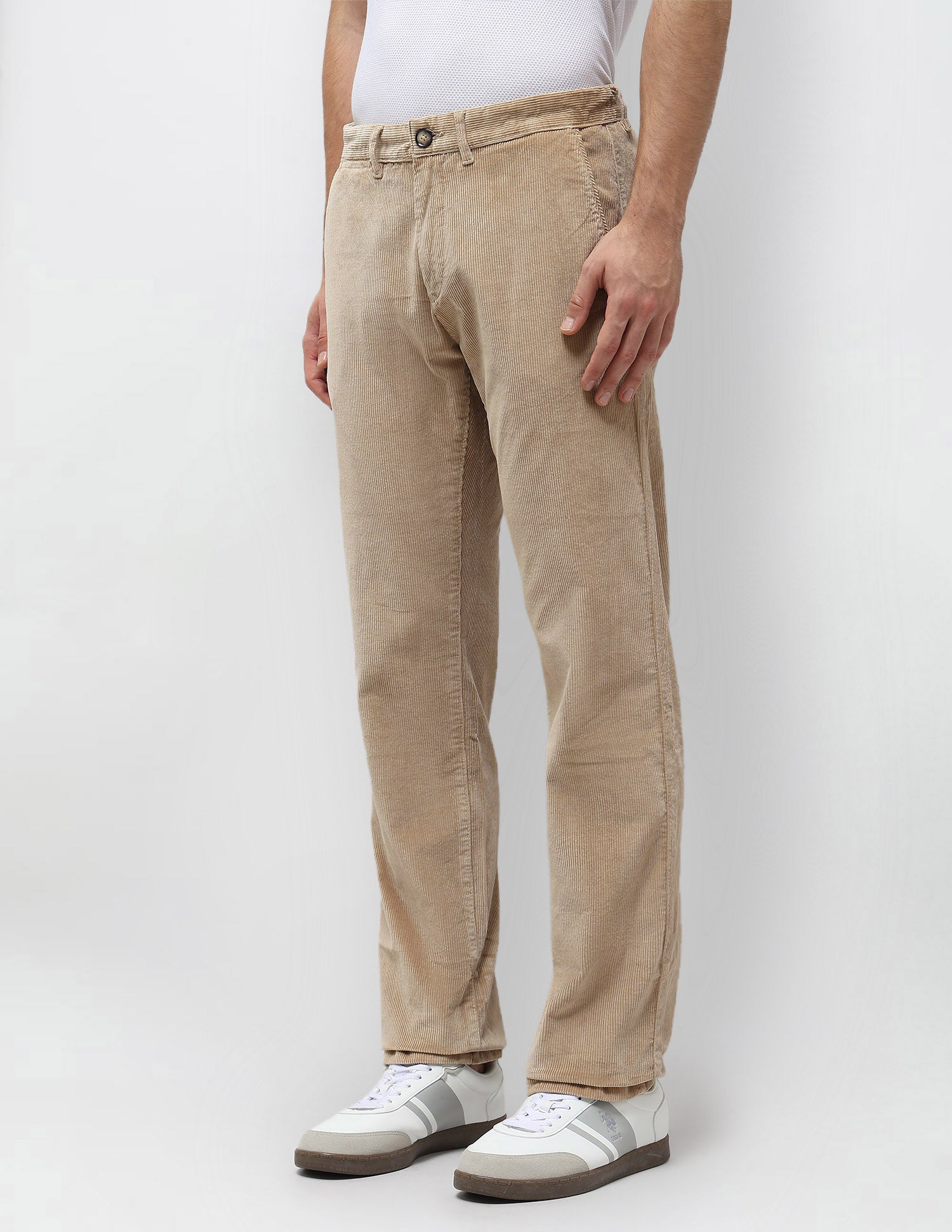 Riley Straight Fit Corduroy Trousers Light Khaki - U.S. POLO ASSN. | Large