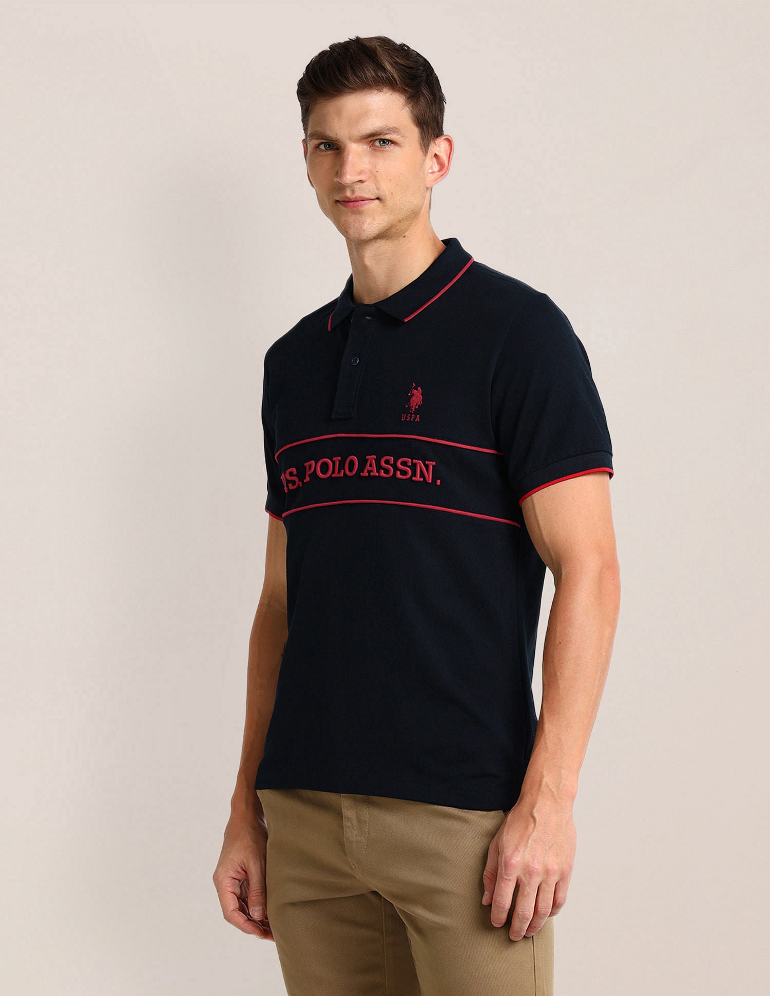 Slim Fit Logo Polo Shirt Blue - U.S. POLO ASSN. | Large