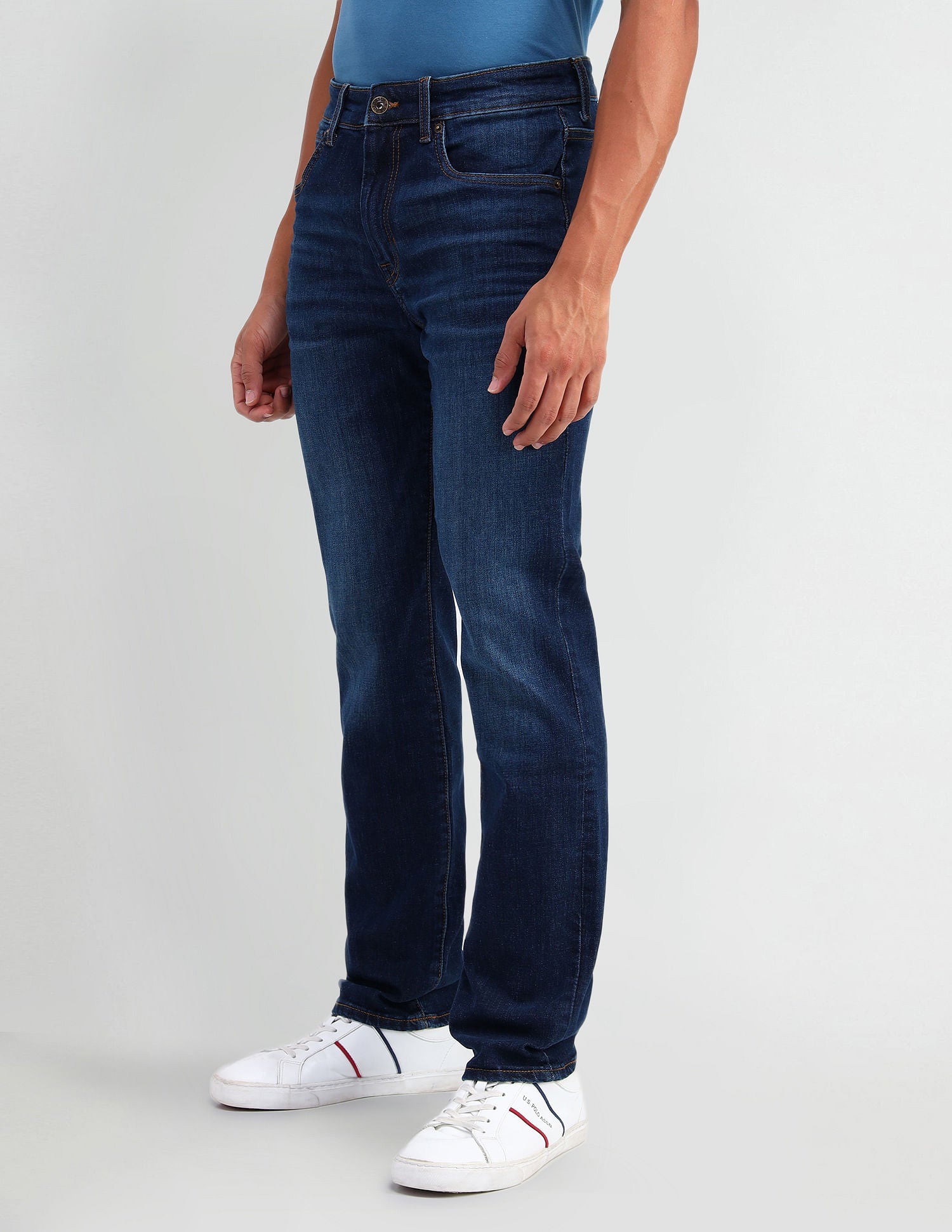 Harold Slim Straight Fit Blue Jeans Blue - U.S. POLO ASSN. | Large