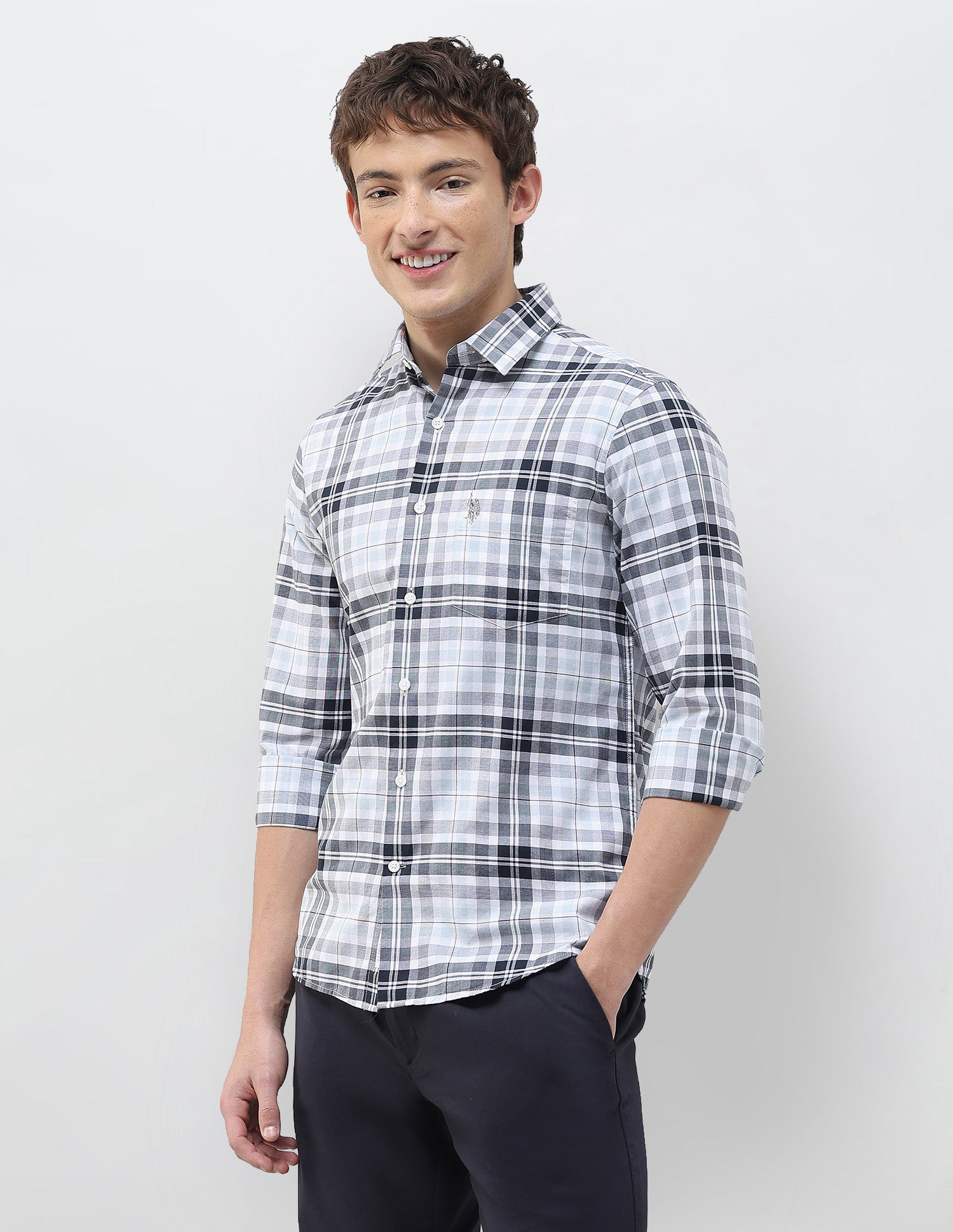 Tartan Checked Regular Fit Shirt Navy - U.S. Polo Assn. India | Large
