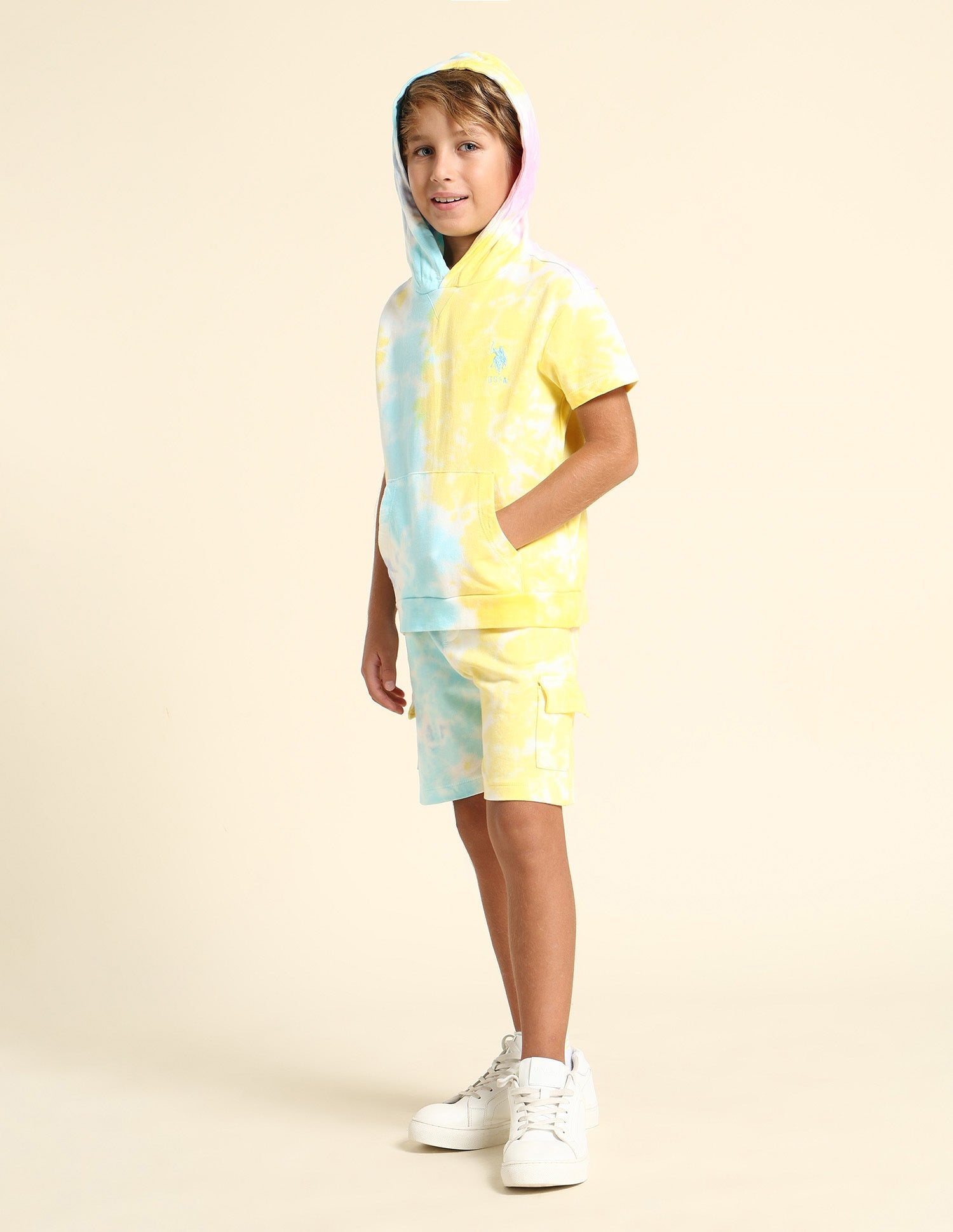 Boys All Over Printed Regular Fit T-Shirt Light Purple - U.S. POLO ASSN. | Large