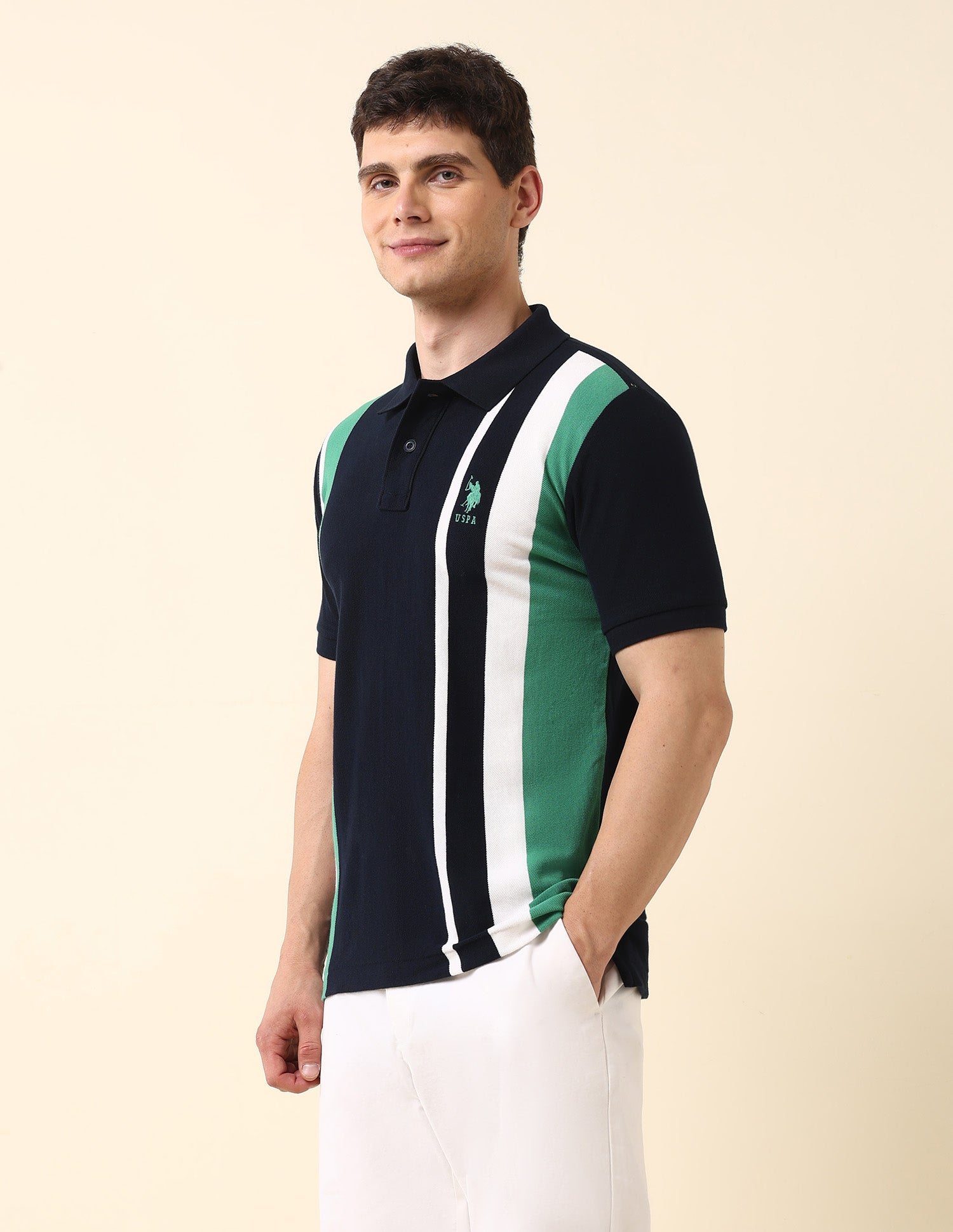 Vertical Striped Classic Polo Shirt Navy - U.S. Polo Assn. India | Large