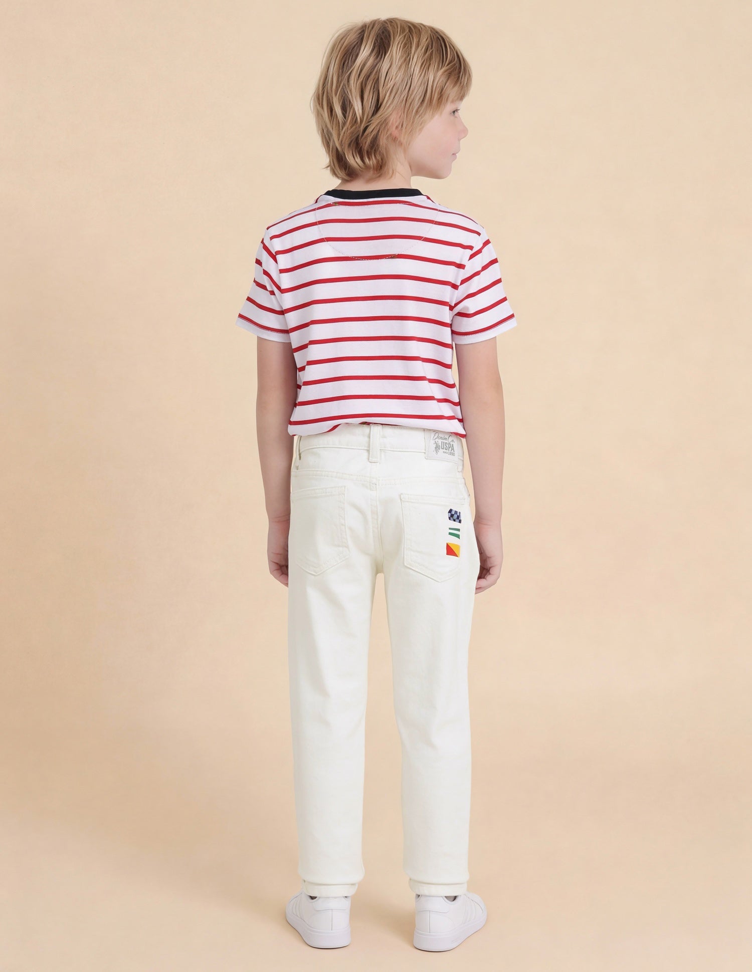 Boys Mid Rise Relaxed Fit Jeans White - U.S. Polo Assn. India | Large