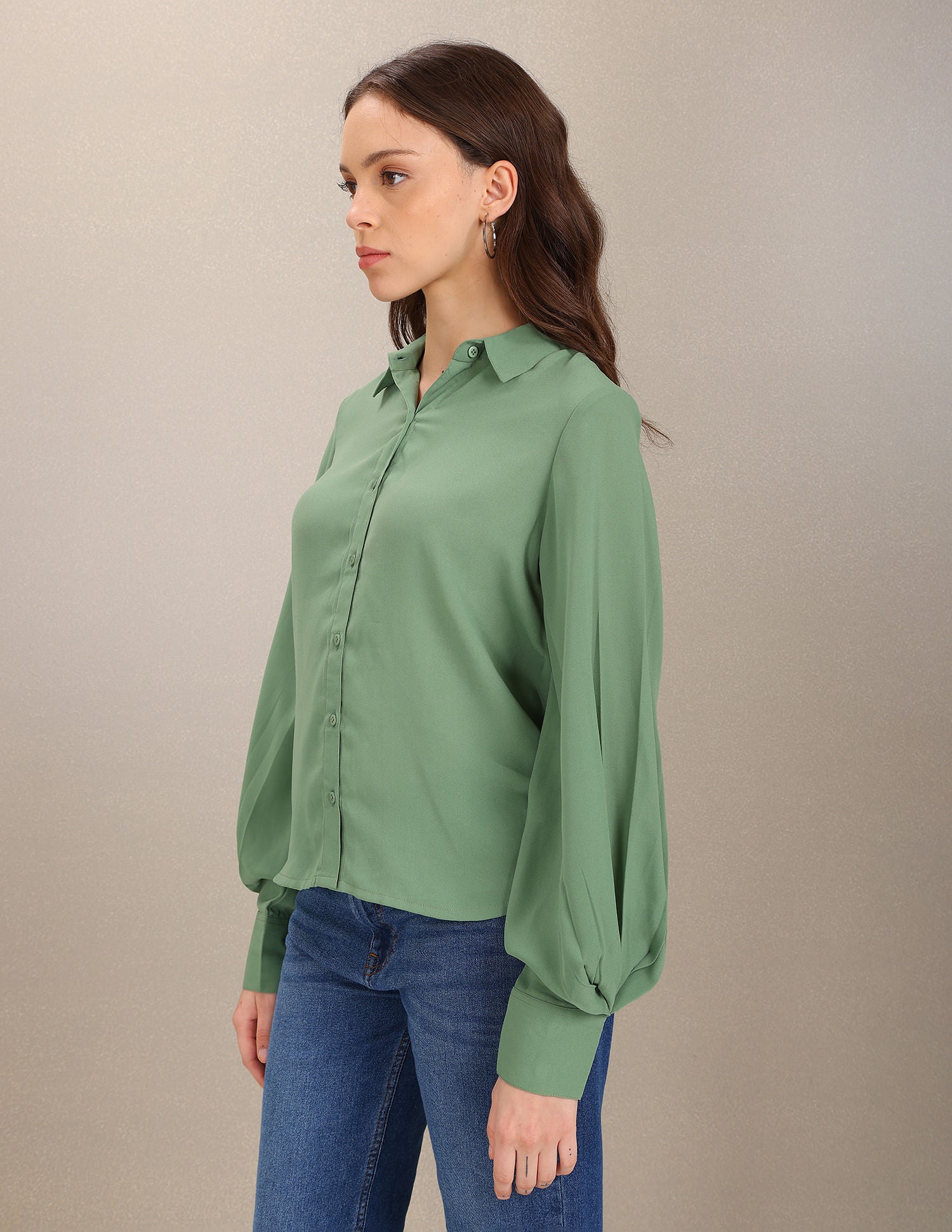 Long Sleeve Solid Top Green - U.S. POLO ASSN. | Large