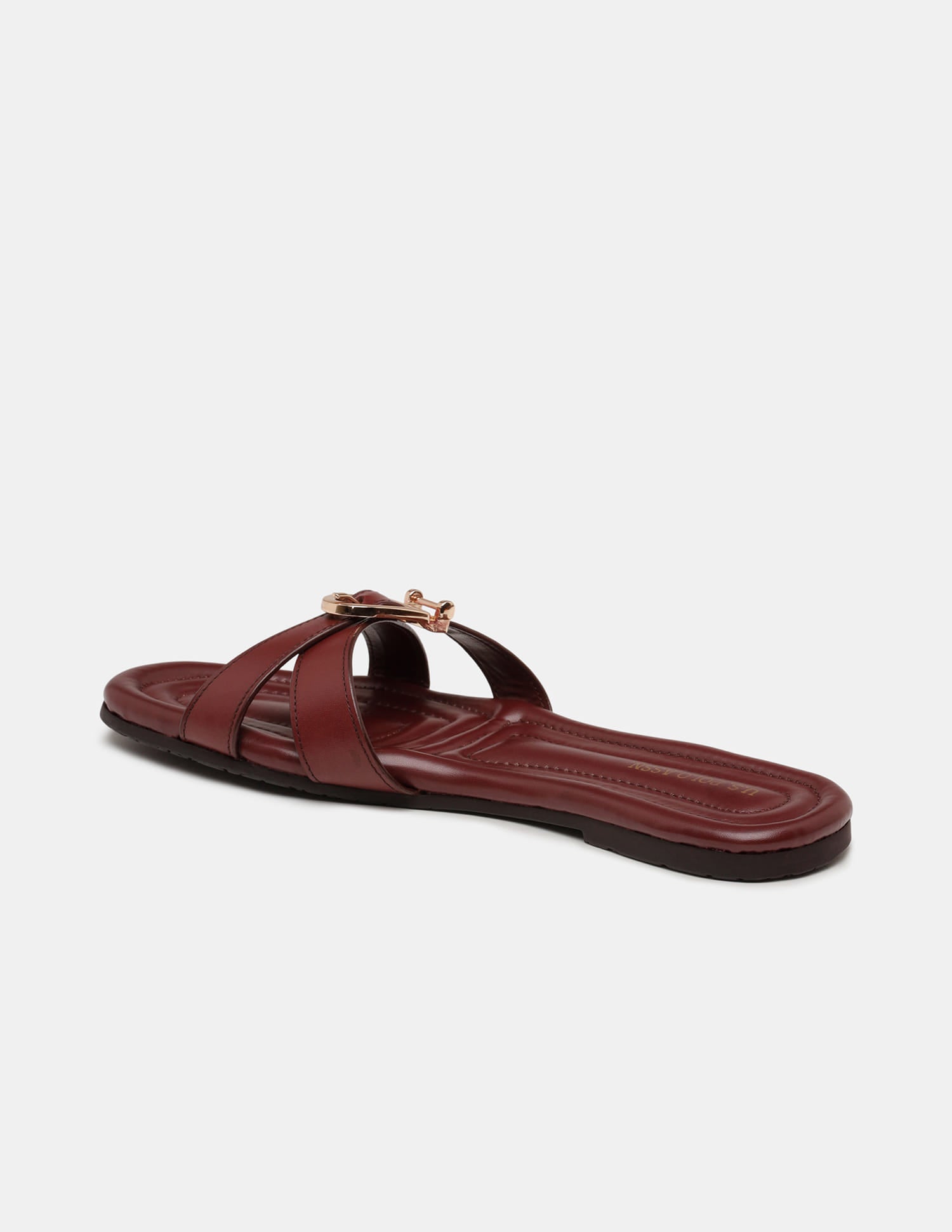 Women Dahye Textured Sole Cross Strap Sandals Burgundy - U.S. Polo Assn. India | Large