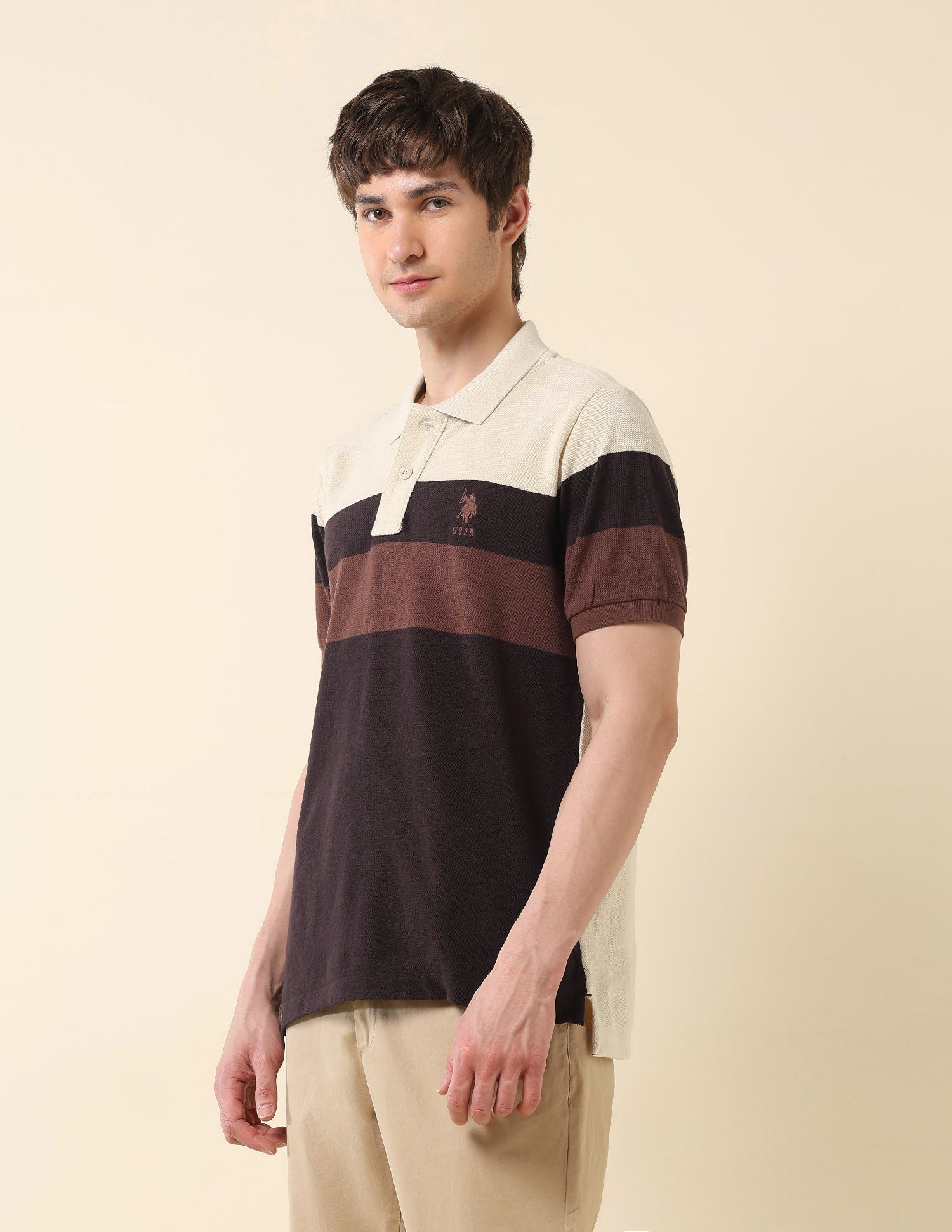 Colourblocked Classic Polo Shirt Dark Brown - U.S. Polo Assn. India | Large