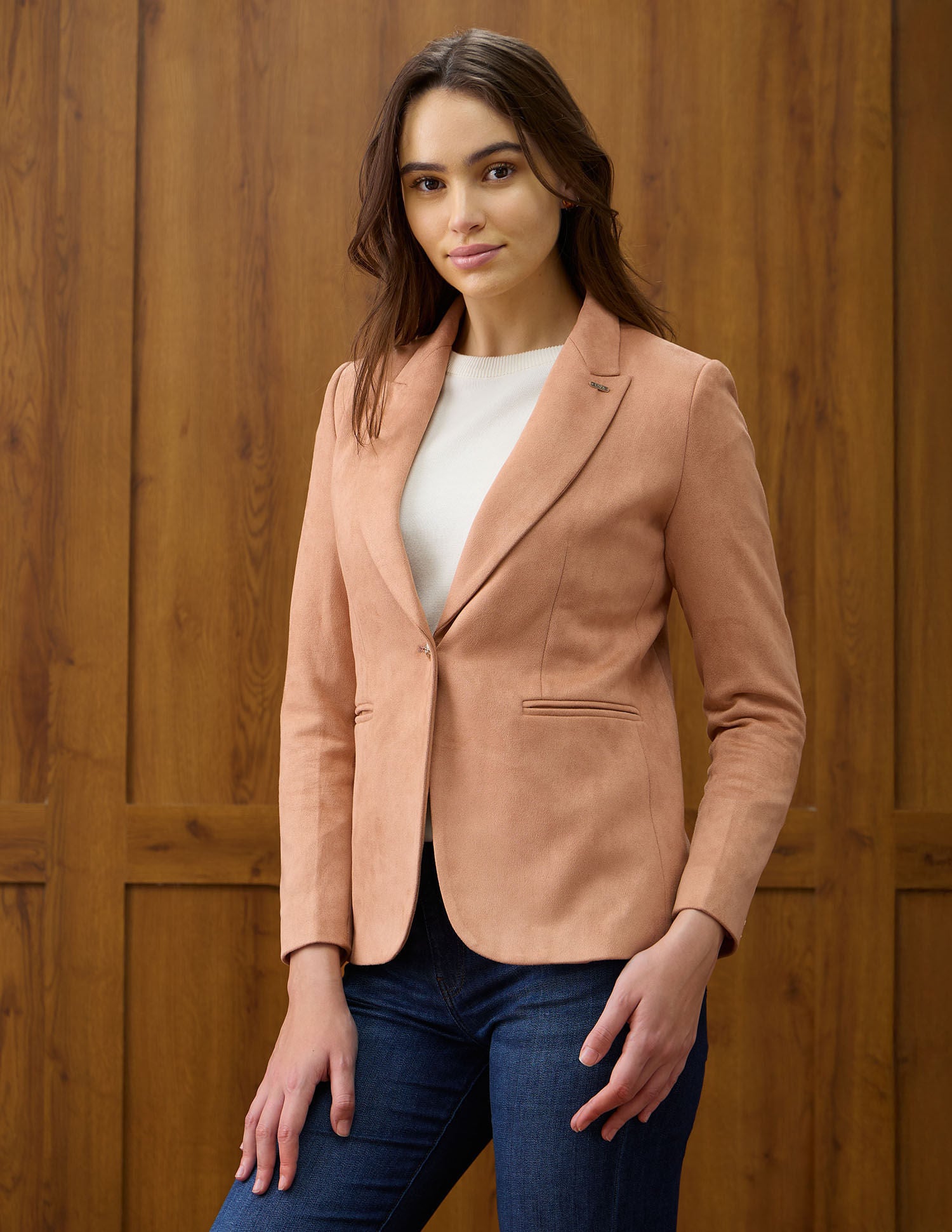 Solid Regular Fit Notch Lapel Overcoat Beige - U.S. POLO ASSN. | Large