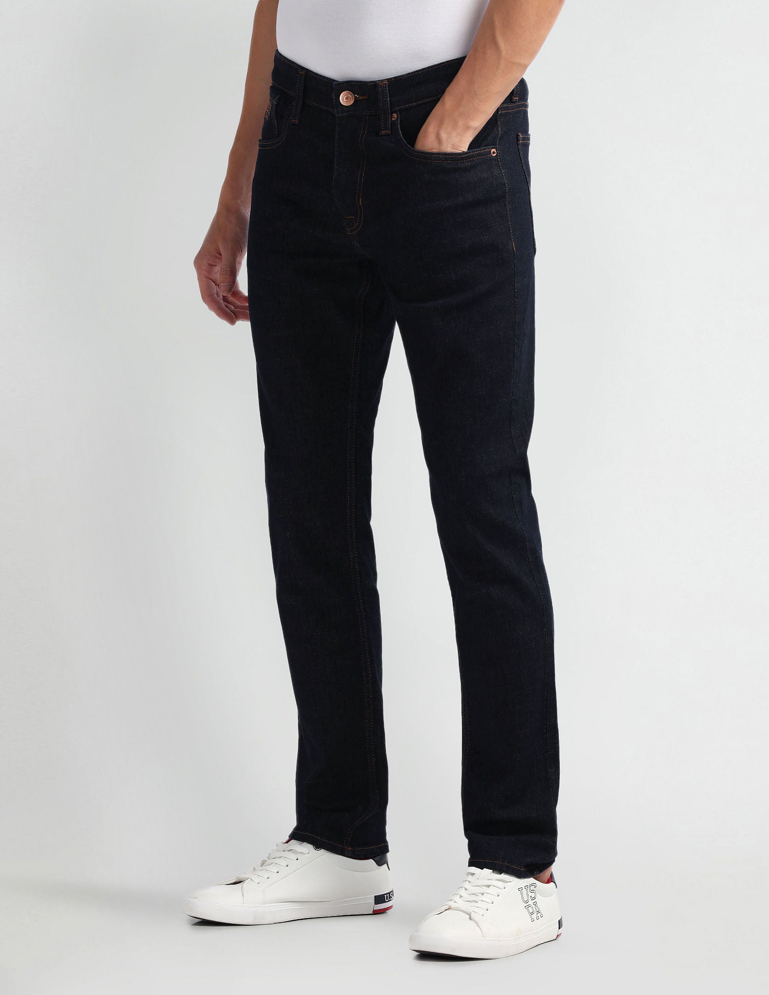 Brandon Slim Tapered Fit Rinse Jeans Dark Blue - U.S. Polo Assn. India | Large