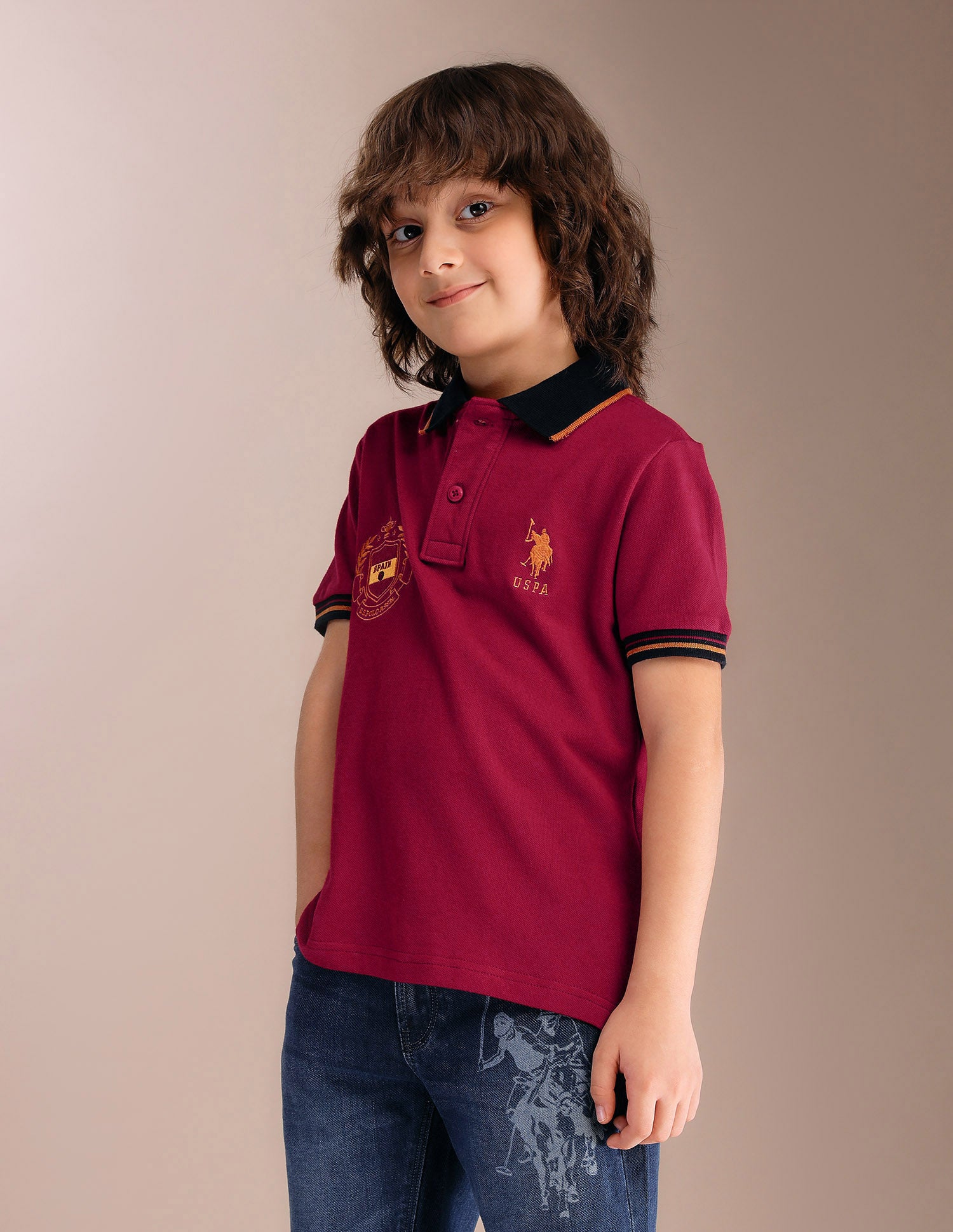 Boys Appliqued Regular Fit Polo Shirt Red - U.S. POLO ASSN. | Large
