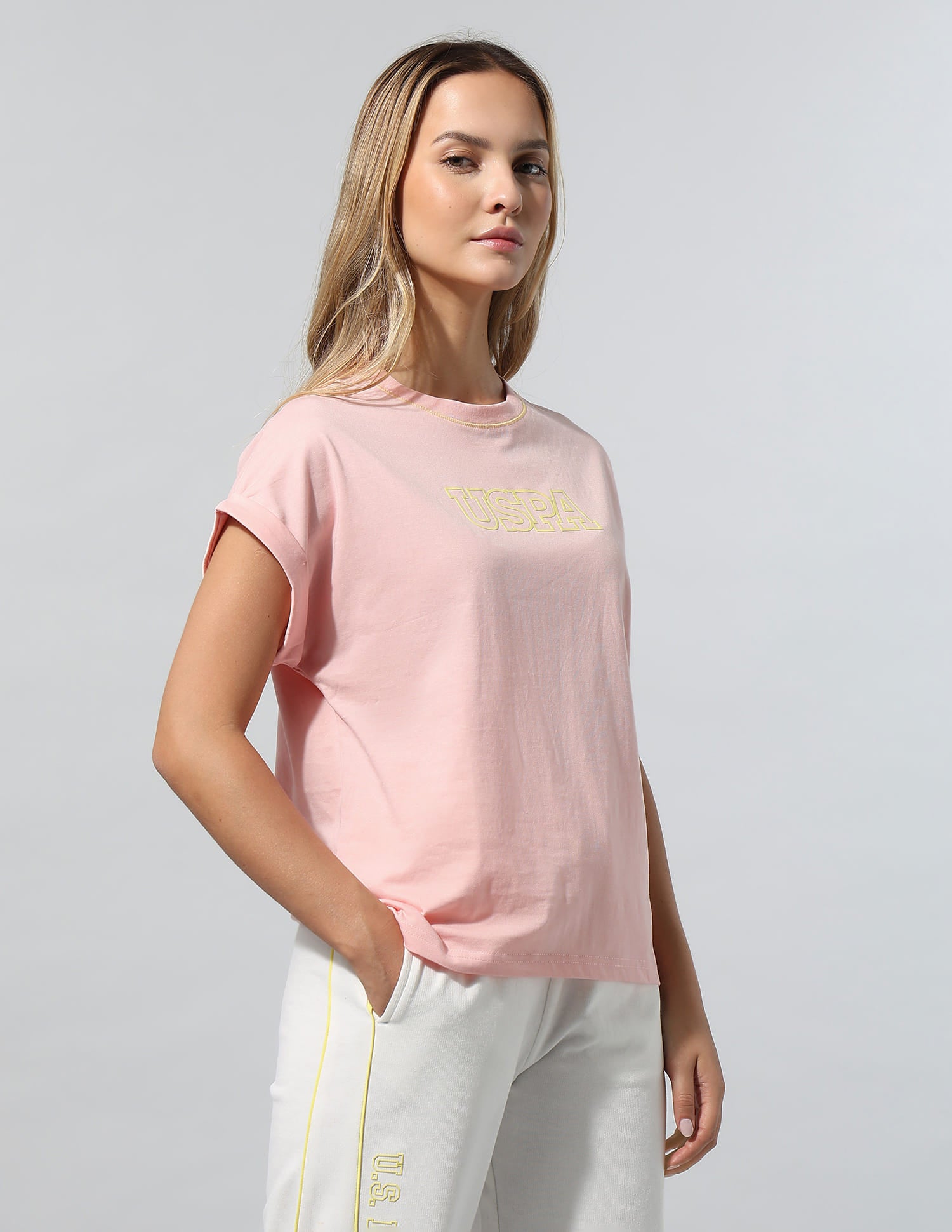 Brand Printed Regular Fit T-Shirt Pink - U.S. Polo Assn. India | Large