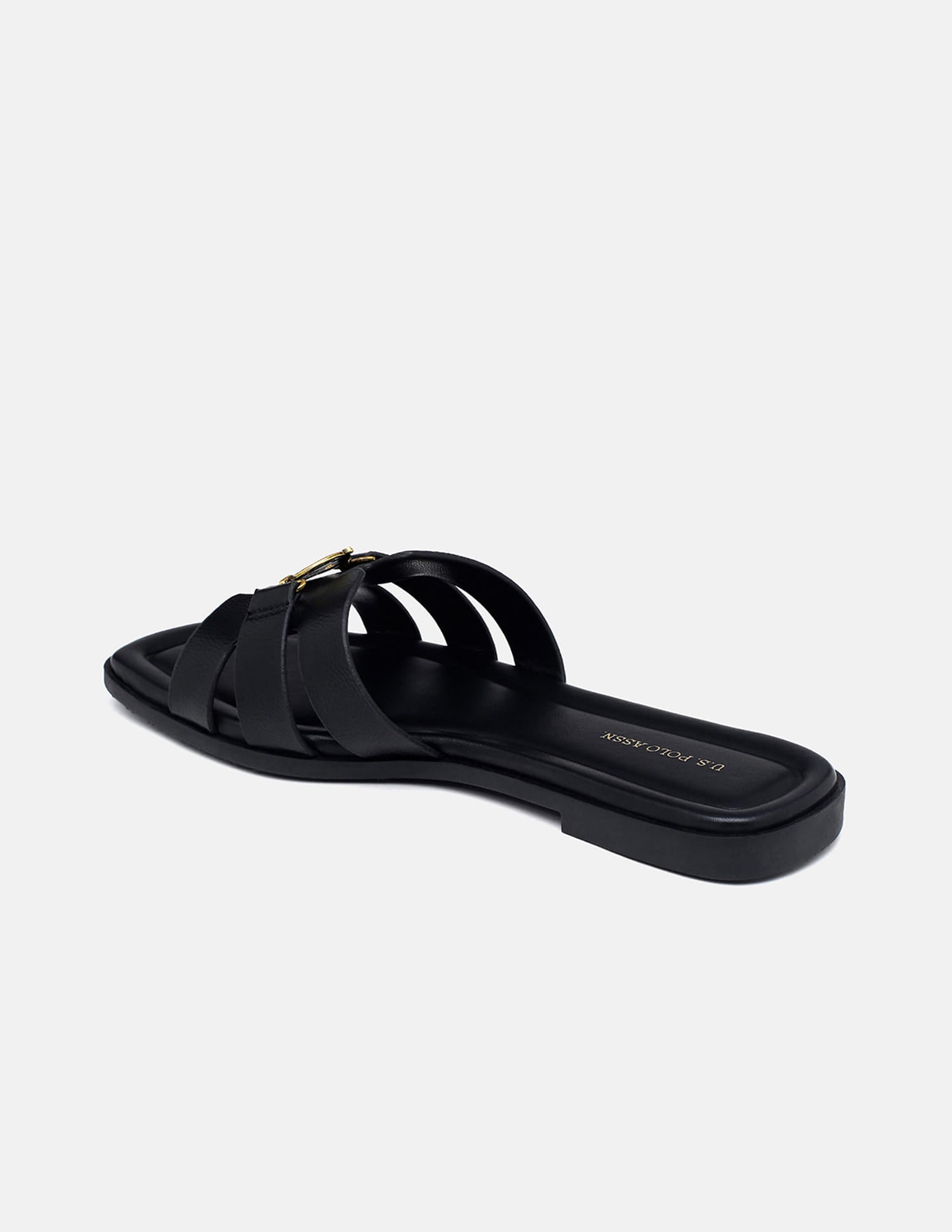 Saphira Gold Hardware Sandals Black - U.S. Polo Assn. India | Large