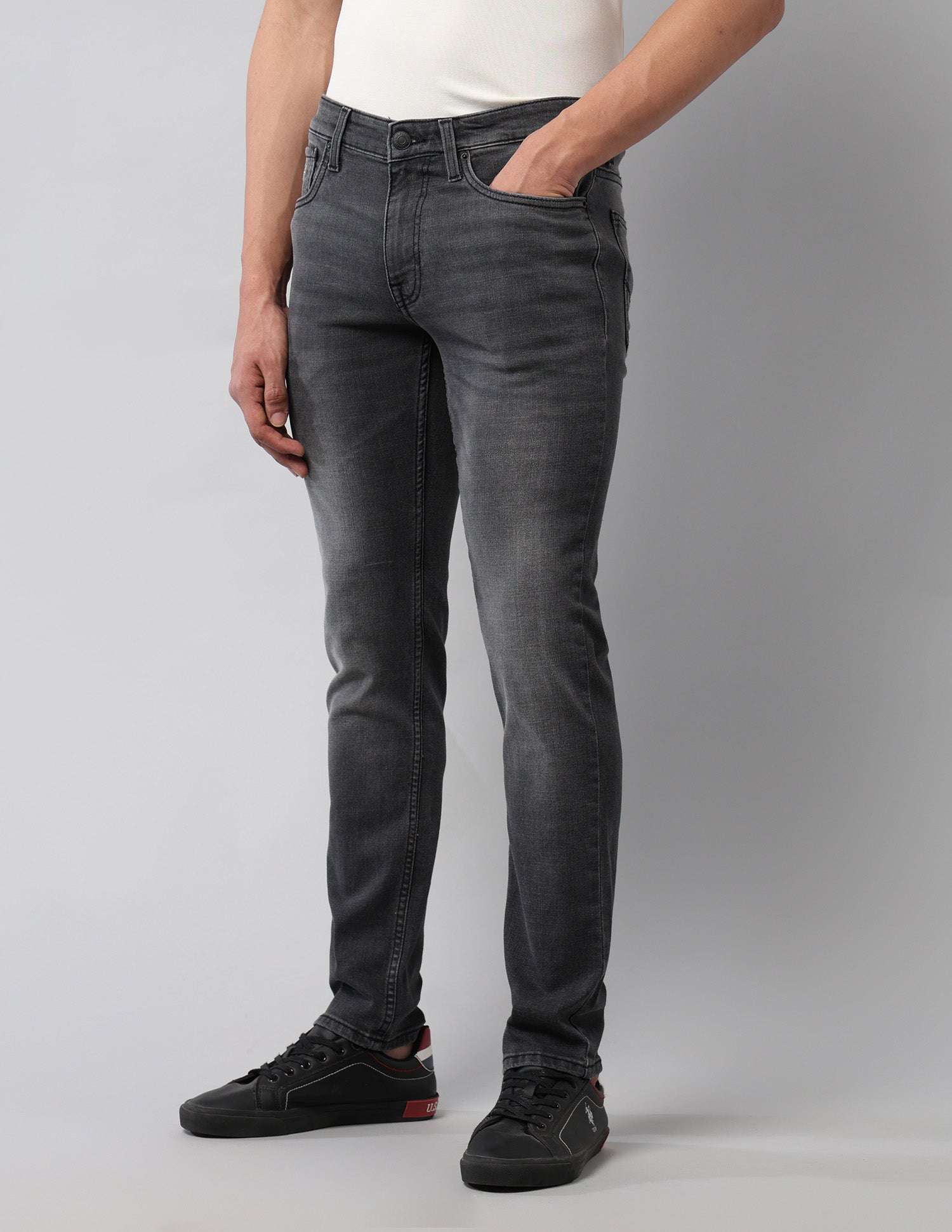 Brandon Slim Tapered Fit Black Jeans Dark Grey - U.S. POLO ASSN. | Large