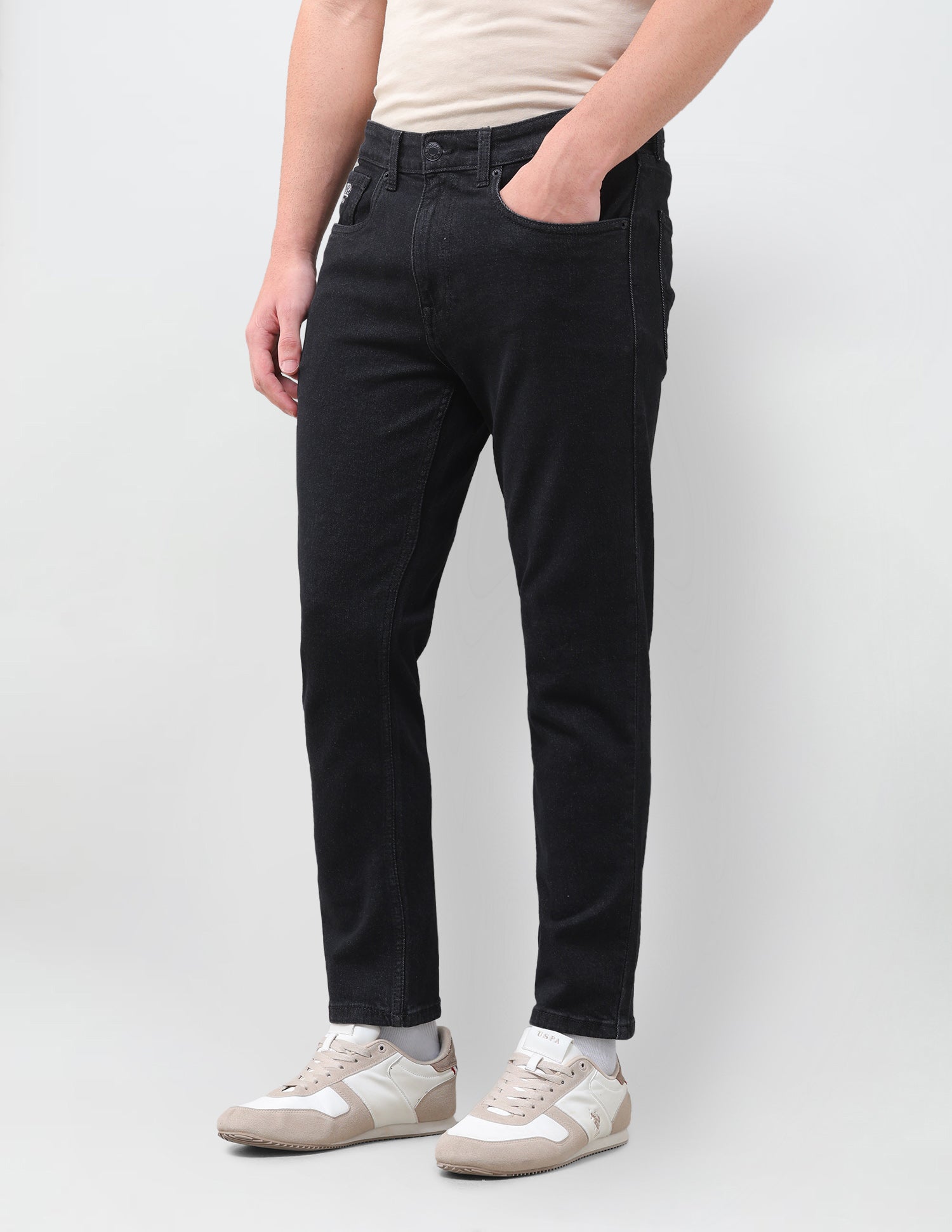 Cole Comfort Cropped Fit Black Jeans Black - U.S. Polo Assn. India | Large