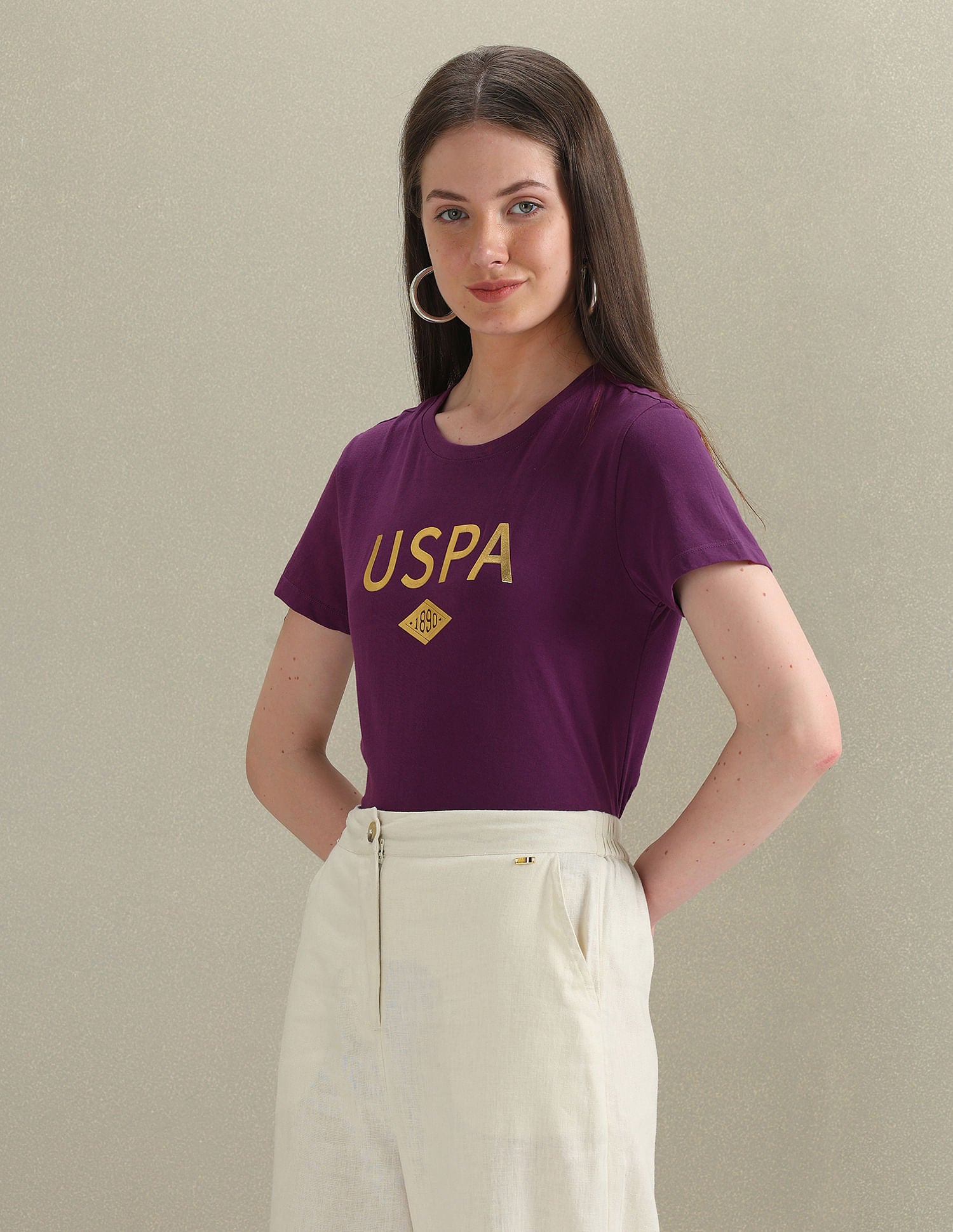 Pure Cotton Brand Print T-Shirt Purple - U.S. POLO ASSN. | Large