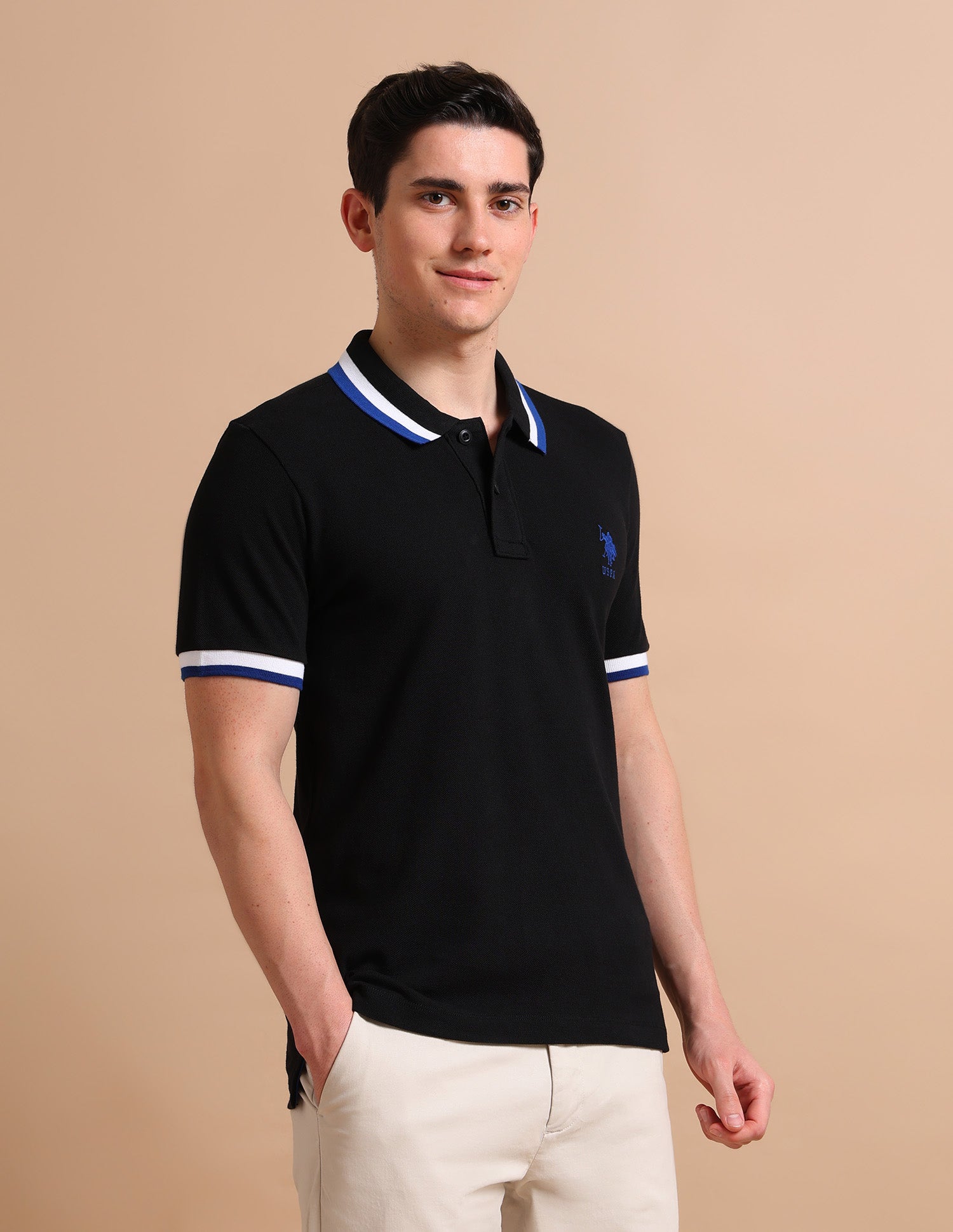 Heritage Tipped Polo Shirt Black - U.S. POLO ASSN. | Large