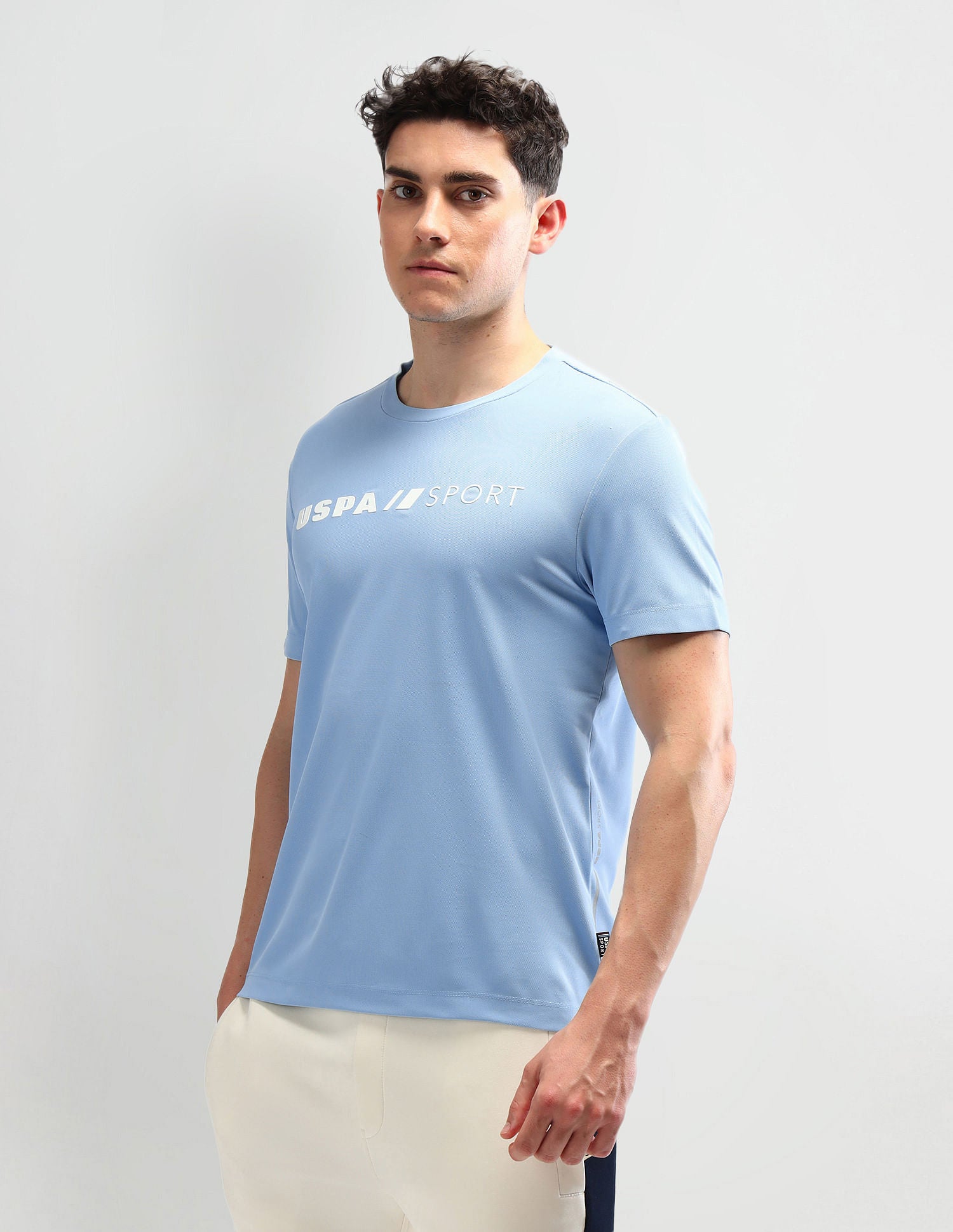 Slim Fit Printed T-Shirt Light Blue - U.S. POLO ASSN. | Large