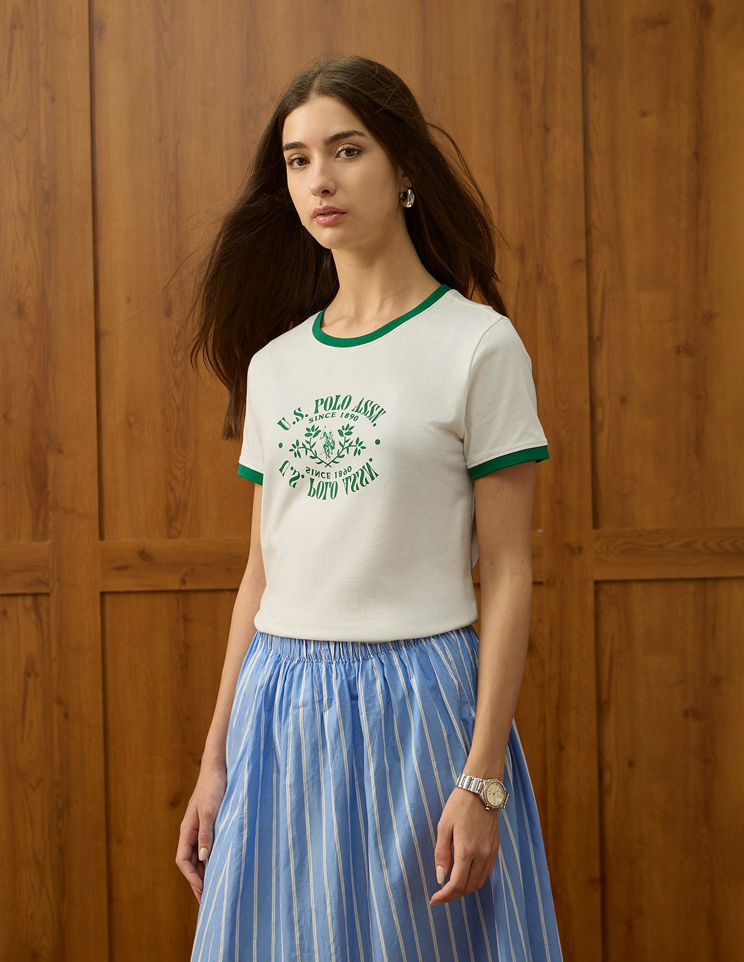 Regular Fit Brand Printed T-Shirt Off White - U.S. POLO ASSN. | Large