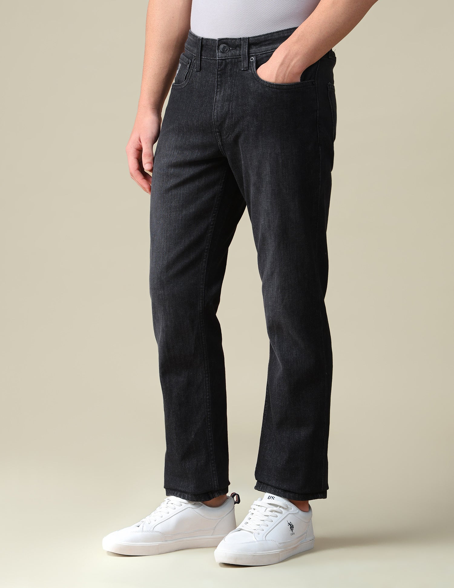 Harold Slim Straight Fit Black Jeans Black - U.S. Polo Assn. India | Large